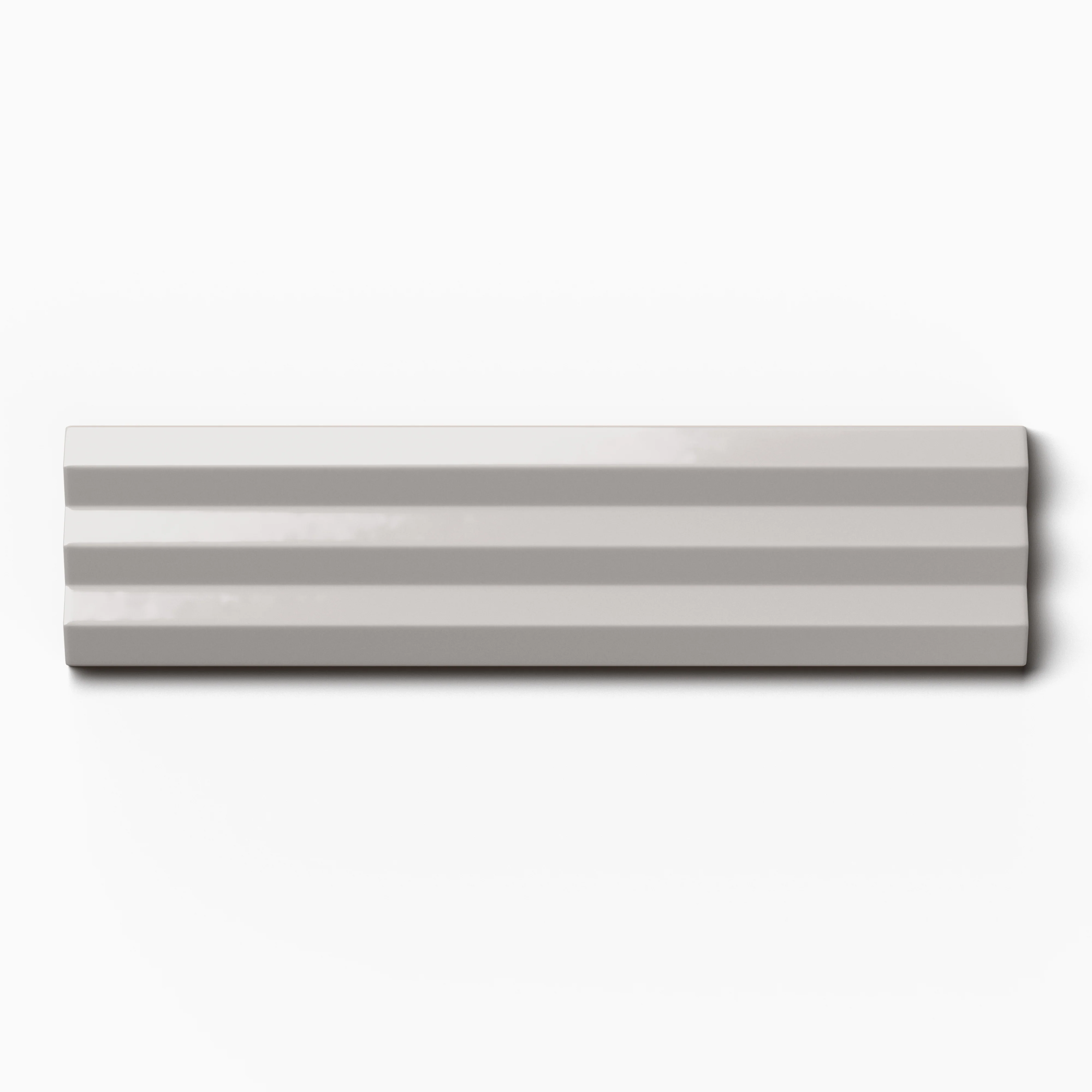 Mika 2.5x10 Glossy Ceramic Beveled Tile in Ash - Image 2