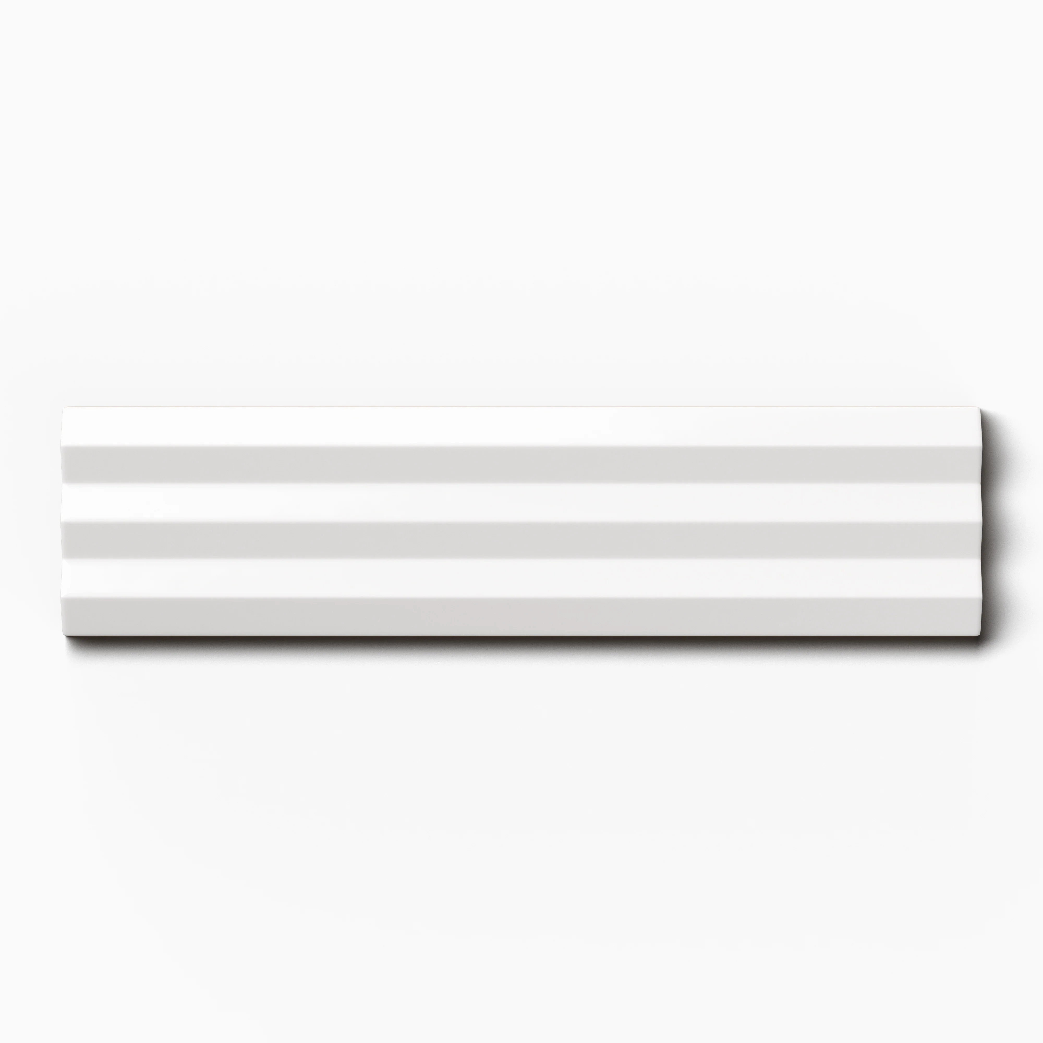 Mika 2.5x10 Glossy Ceramic Beveled Tile in Chalk - Image 2