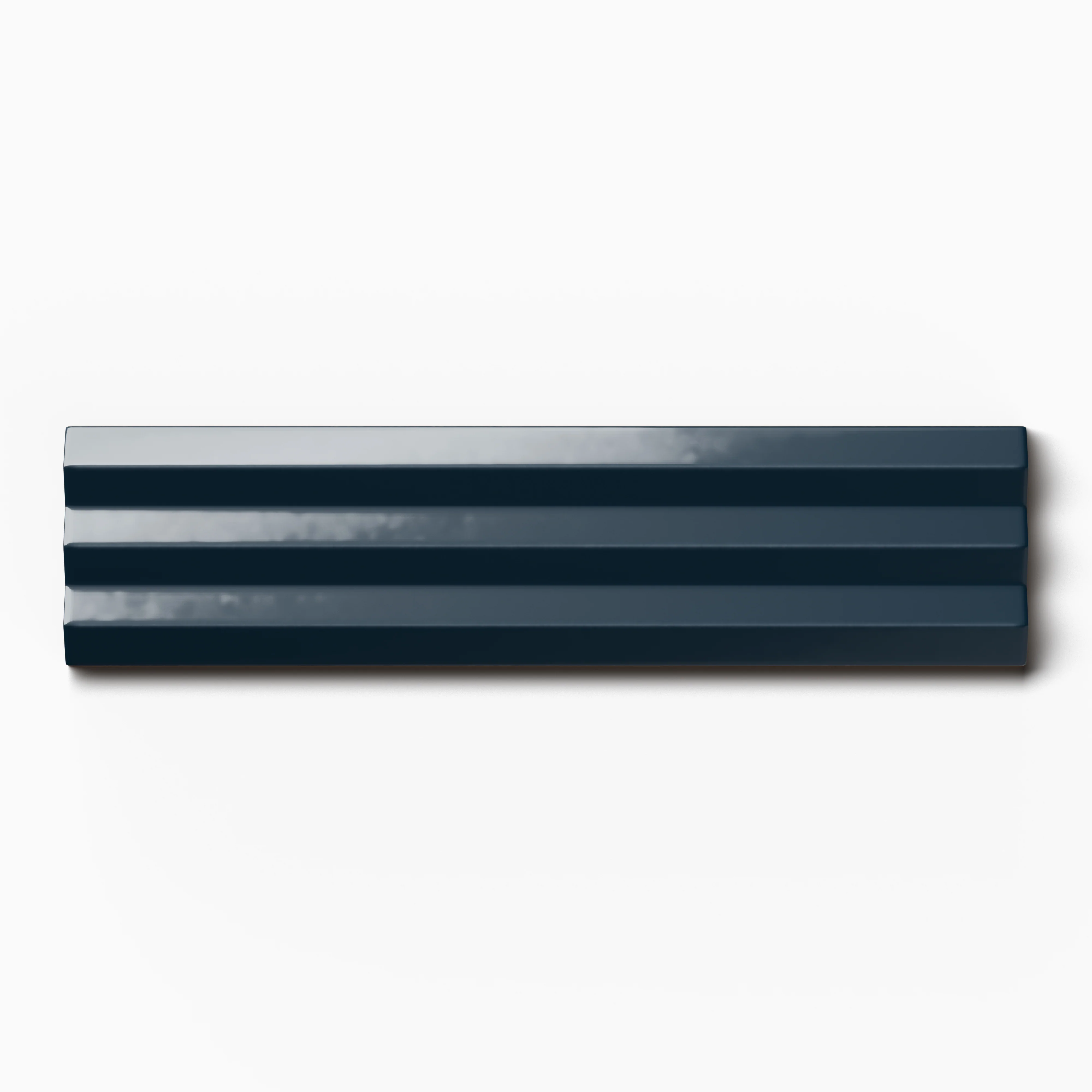 Mika 2.5x10 Glossy Ceramic Beveled Tile in Midnight - Image 2
