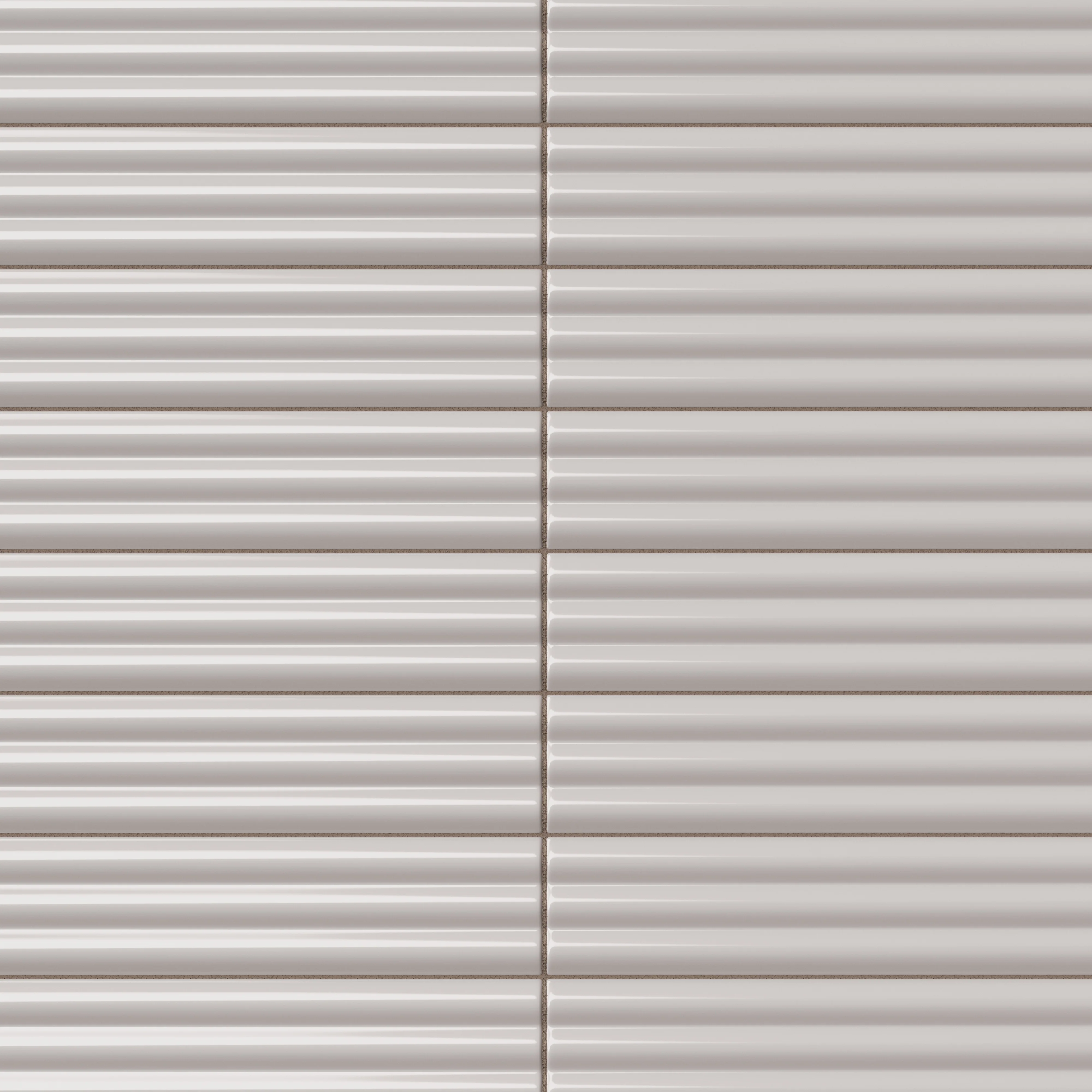 Mika 2.5x10 Glossy Ceramic Reeded Tile in Ash
