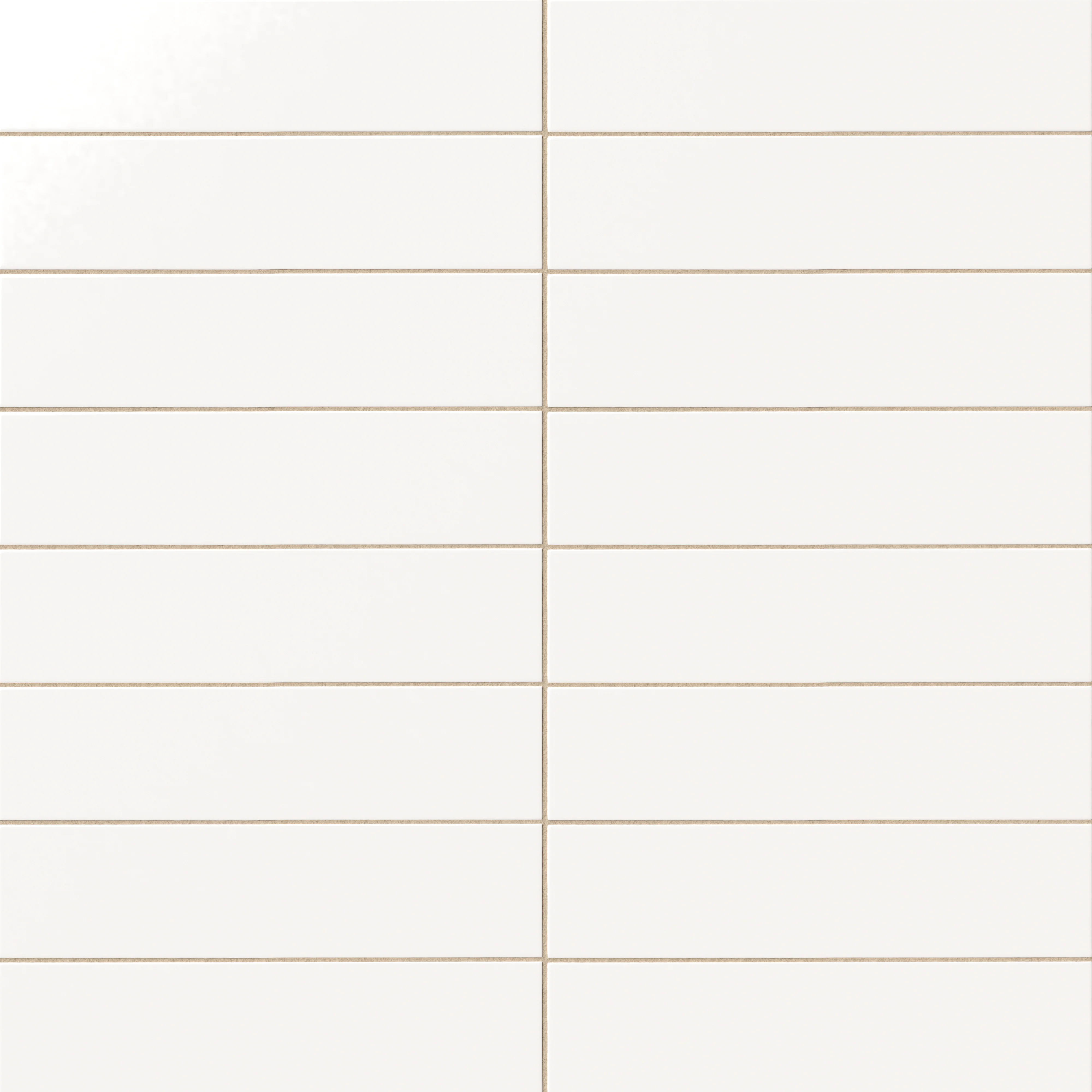 Mika 2.5x10 Glossy Ceramic Tile in Chalk