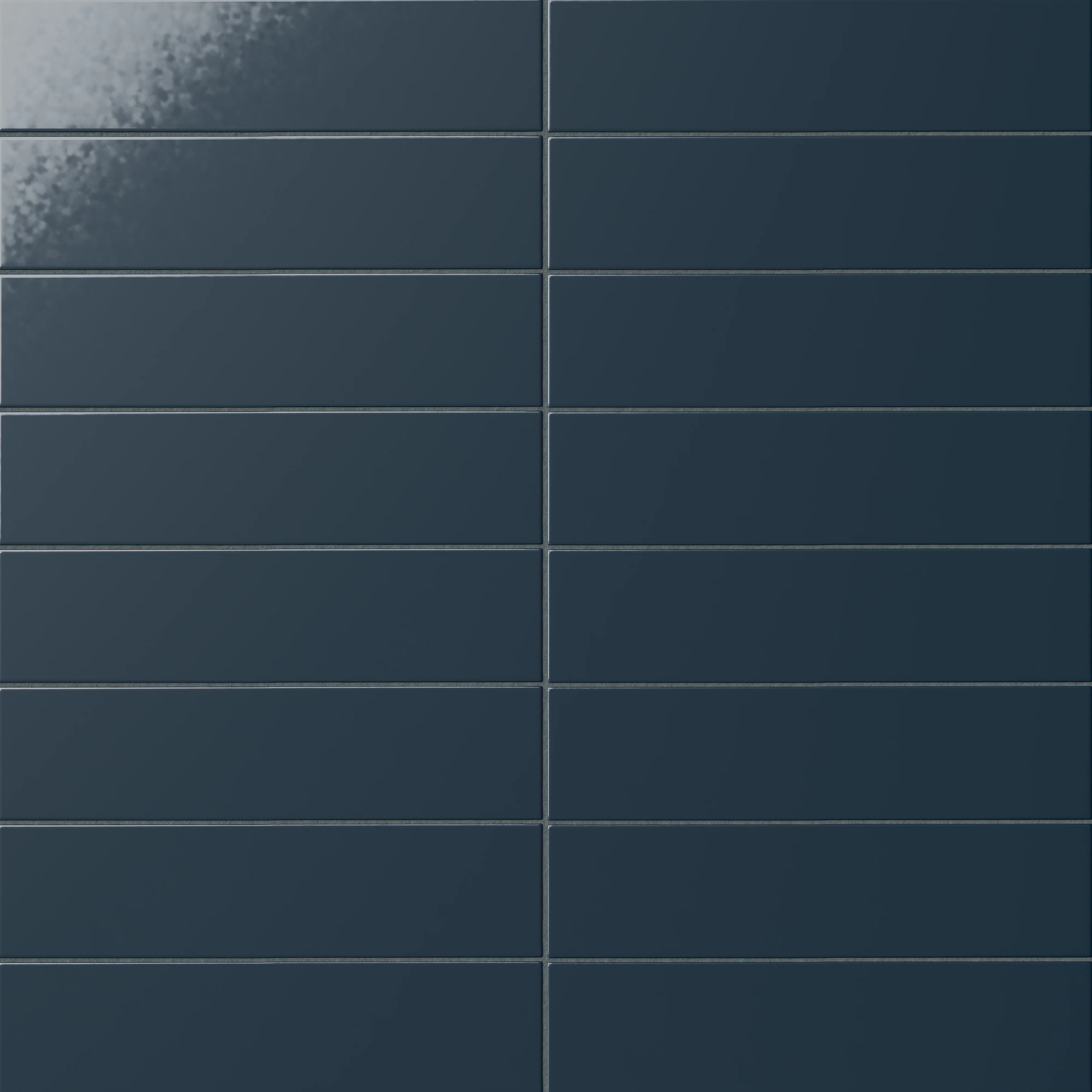 Mika 2.5x10 Glossy Ceramic Tile in Midnight