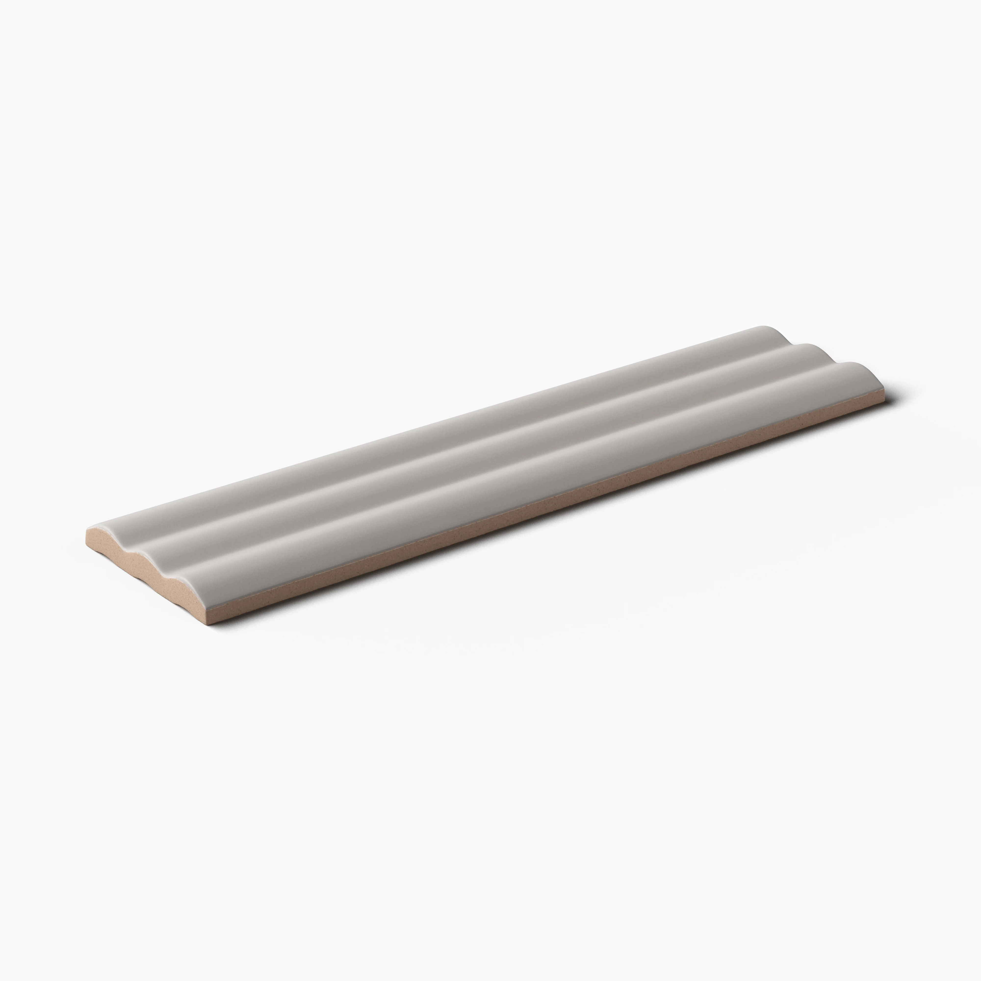 Mika 2.5x10 Matte Ceramic Reeded Tile in Ash - Image 3