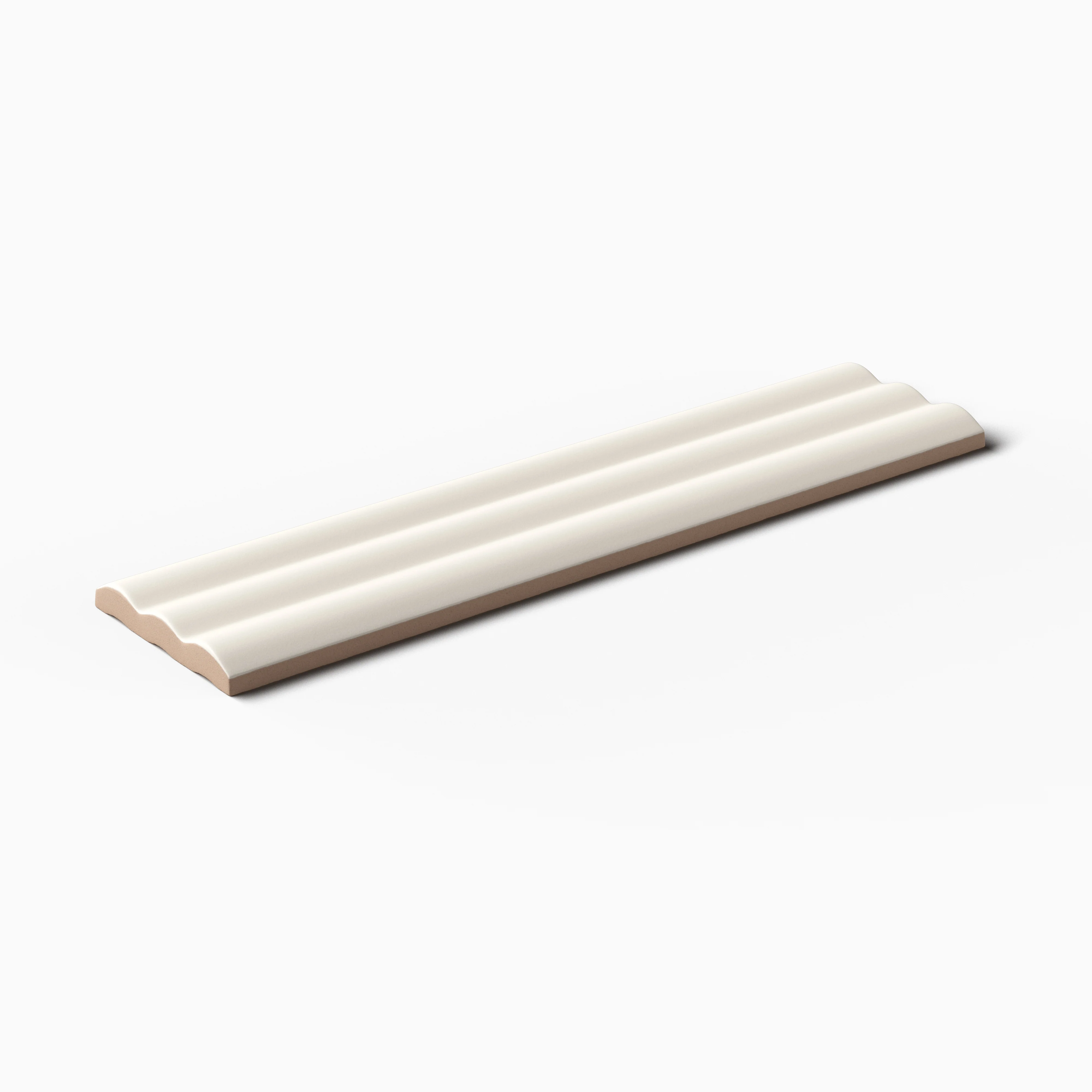 Mika 2.5x10 Matte Ceramic Reeded Tile in Chalk - Image 3