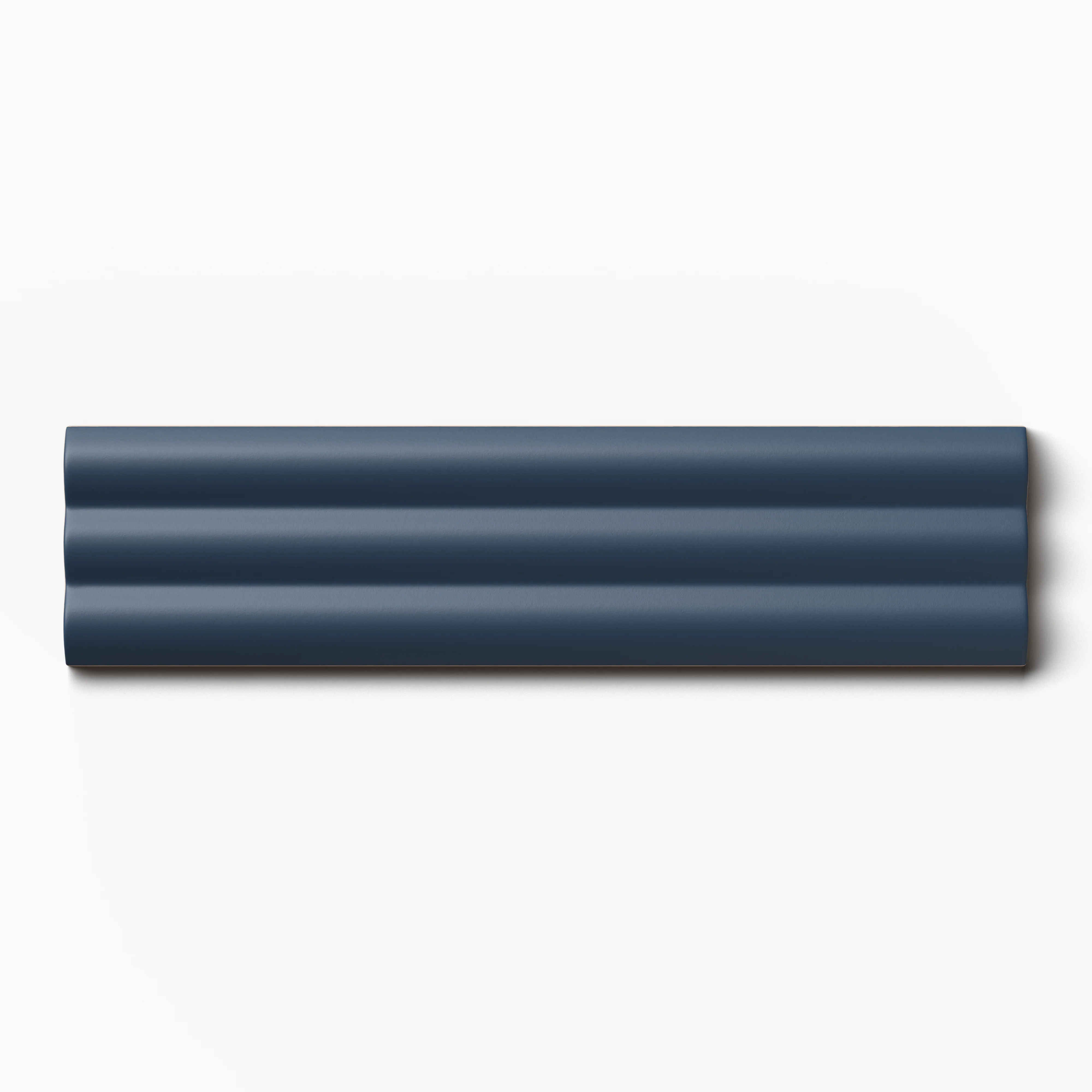Mika 2.5x10 Matte Ceramic Reeded Tile in Midnight - Image 2