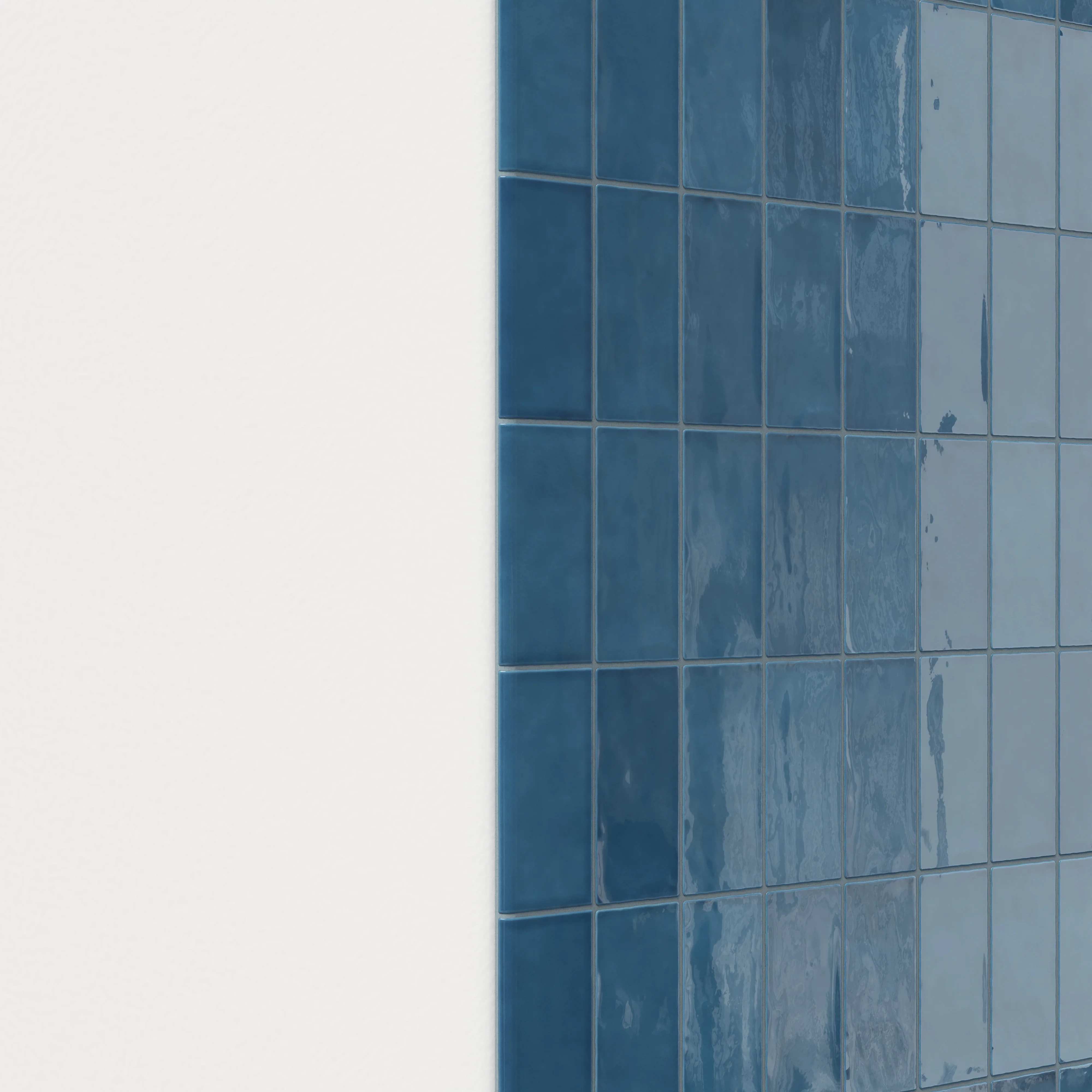 Mikayla 2.5x5 Bullnose Glossy Ceramic Tile in Cerulean - Image 3