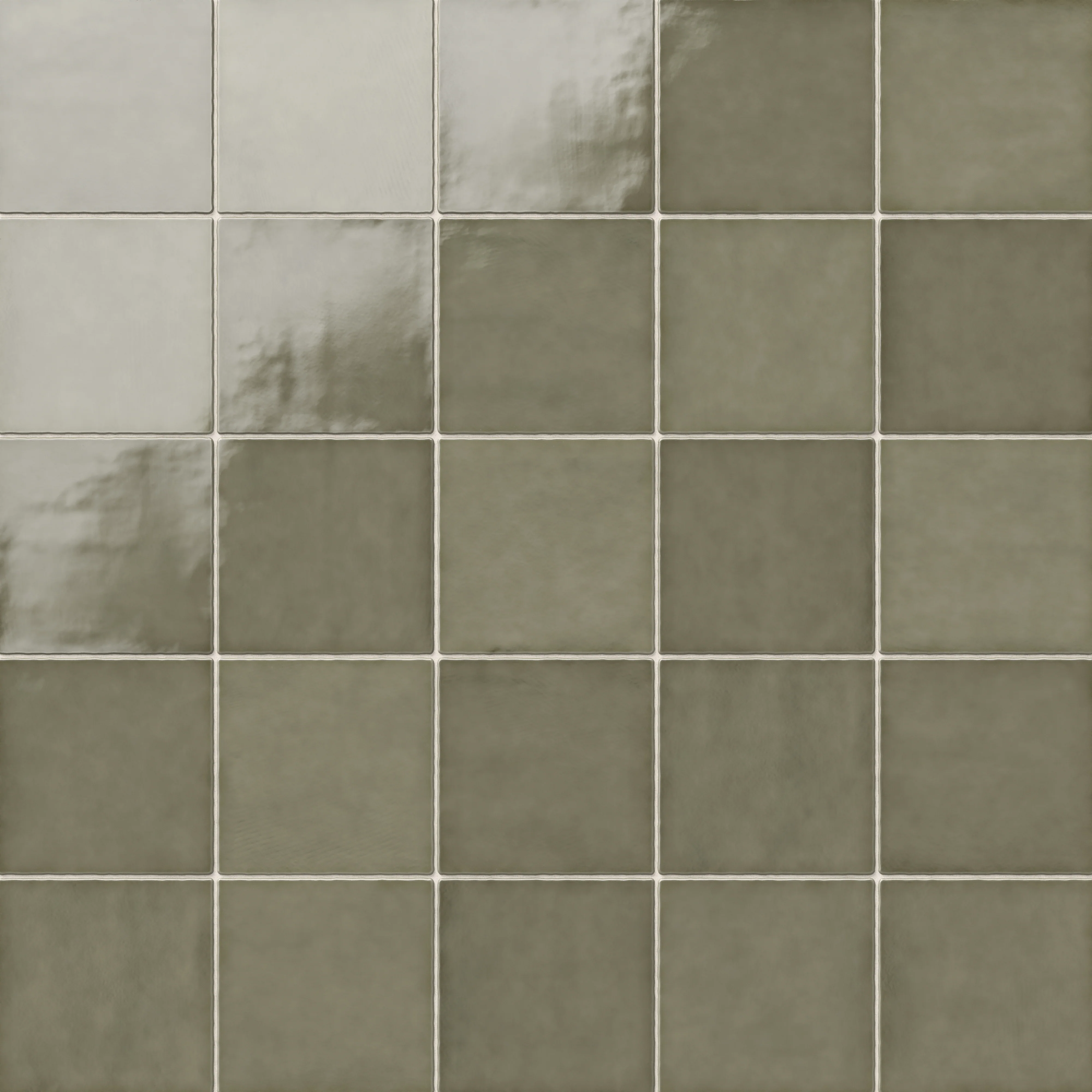 Mikayla 5x5 Glossy Ceramic Tile in Olive