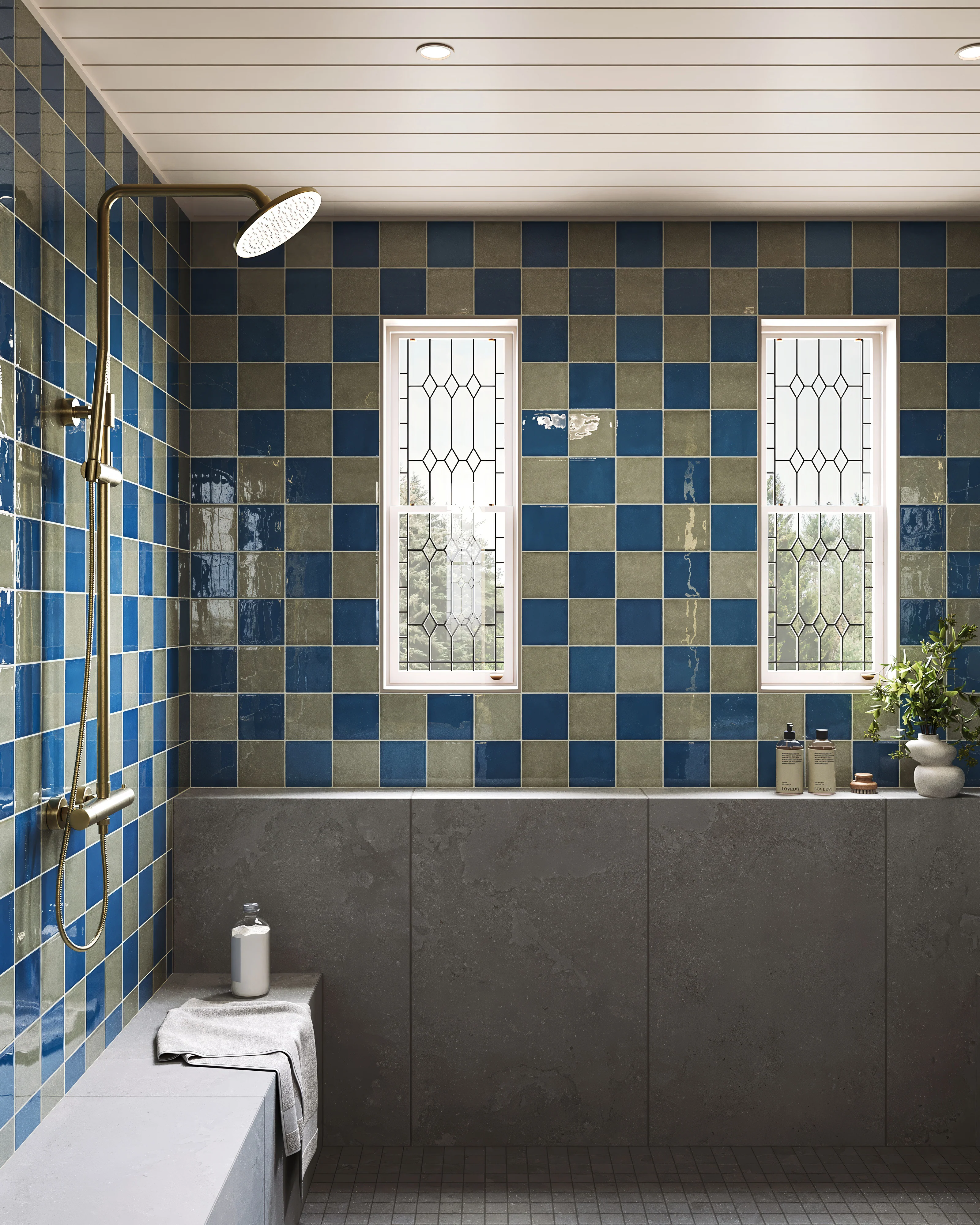 Mikayla 5x5 Glossy Ceramic Tile in Cerulean - Image 12