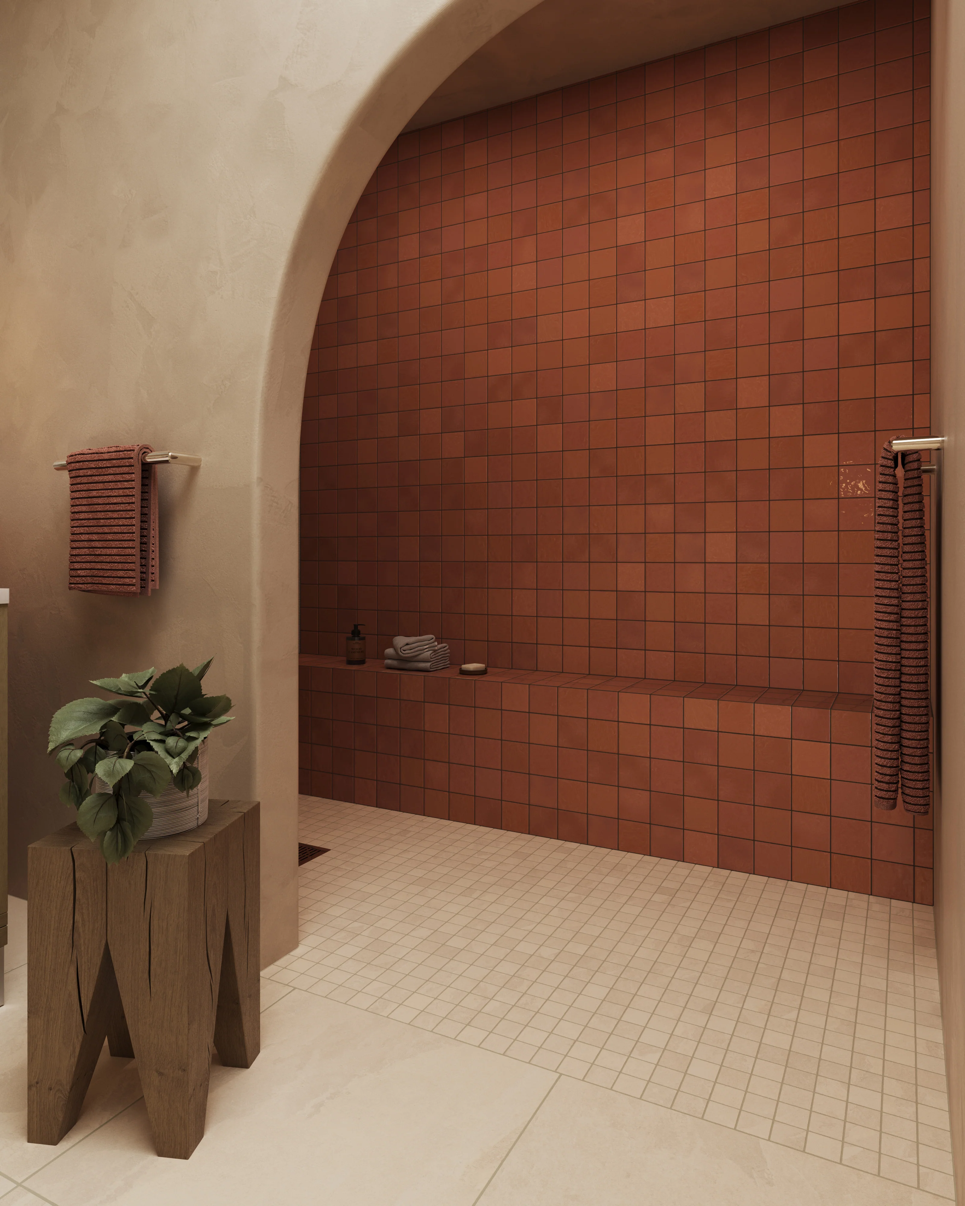 Mila 4x4 Glossy Ceramic Tile in Rust - Image 2