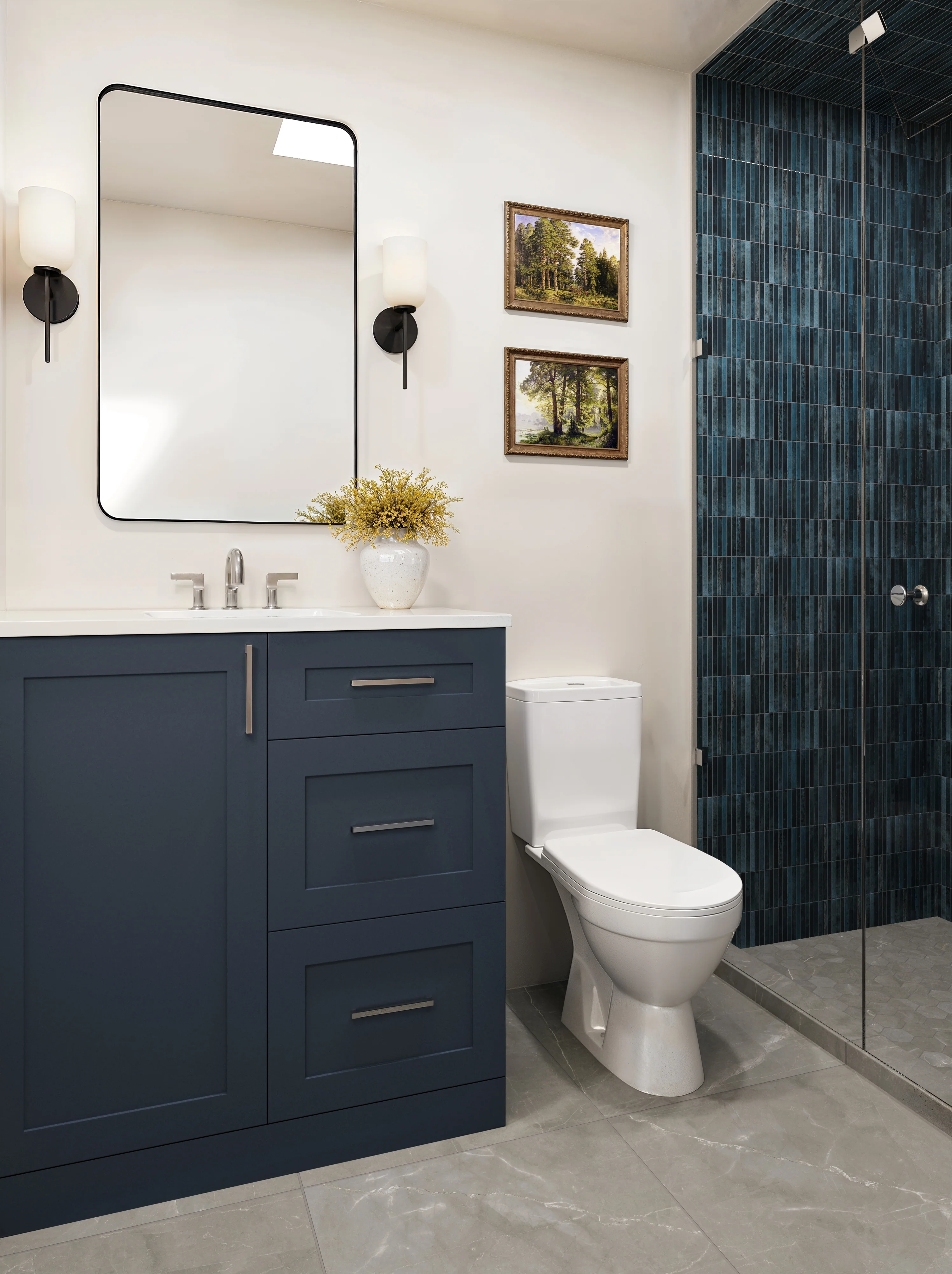 Leona 3x3 Matte Porcelain Hexagon Mosaic Tile in Amani Grey - Image 7
