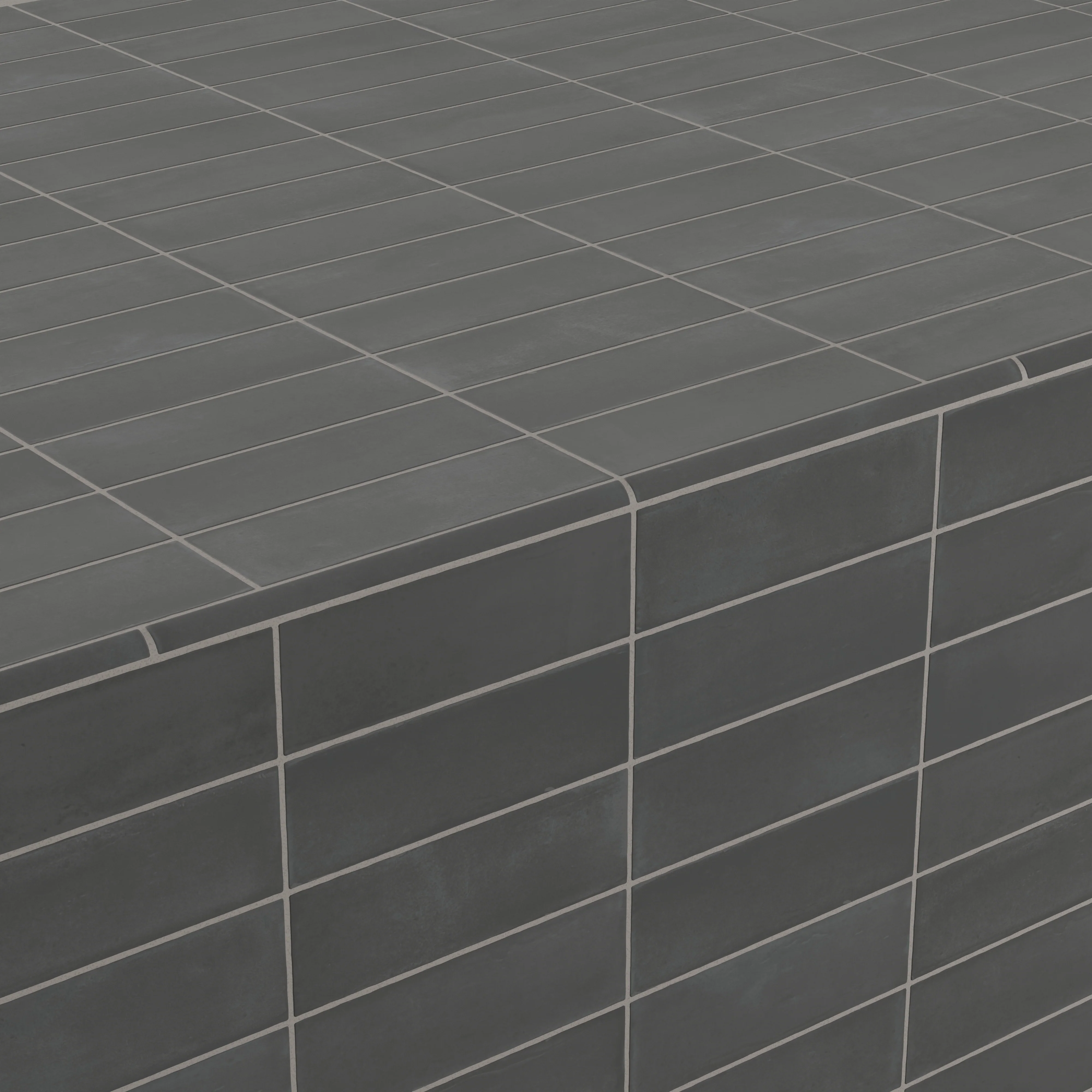 Natasha 0.5x8 Jolly Glossy Ceramic Tile Trim in Coal - Image 4