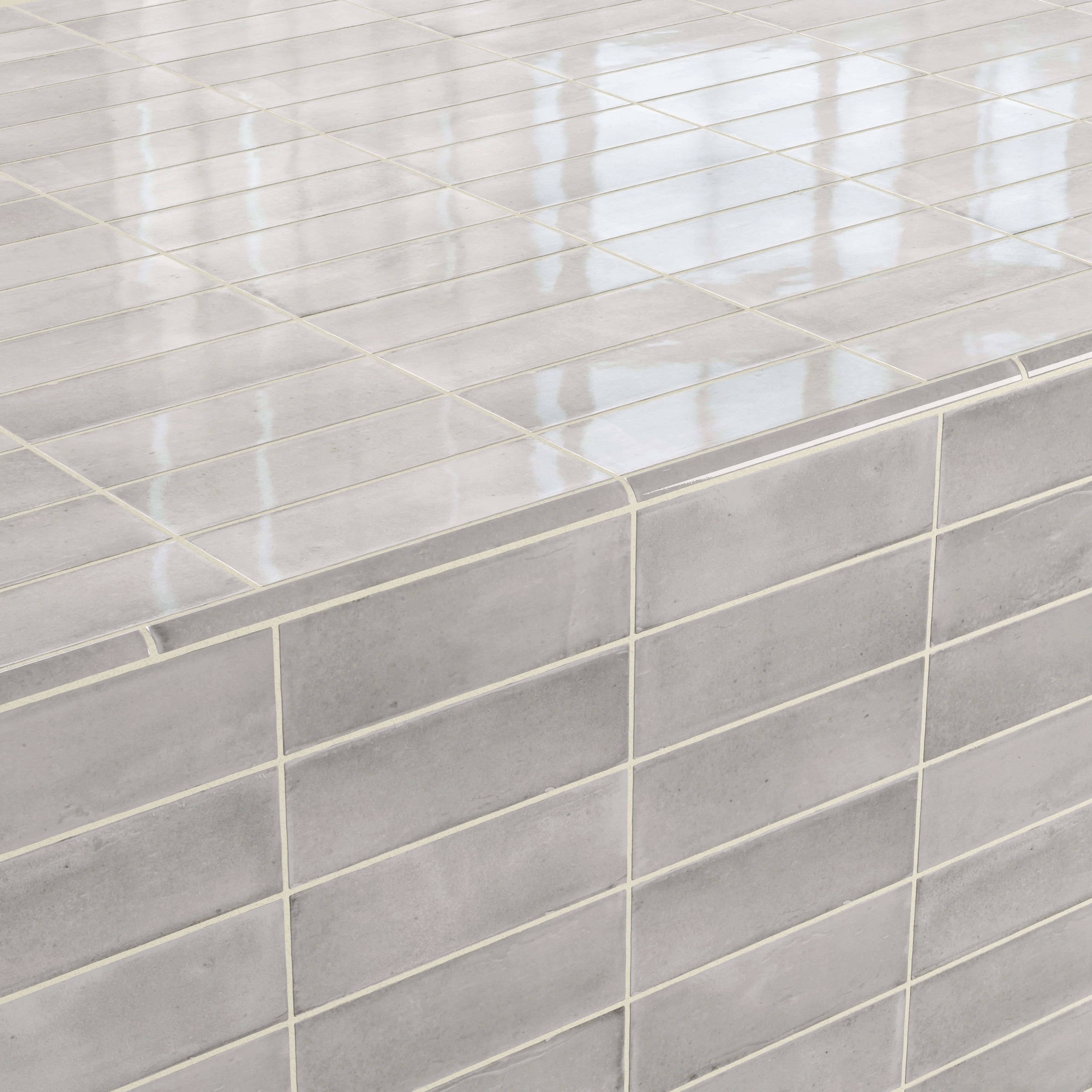 Natasha 0.5x8 Jolly Glossy Ceramic Tile Trim in Amber Grey - Image 4