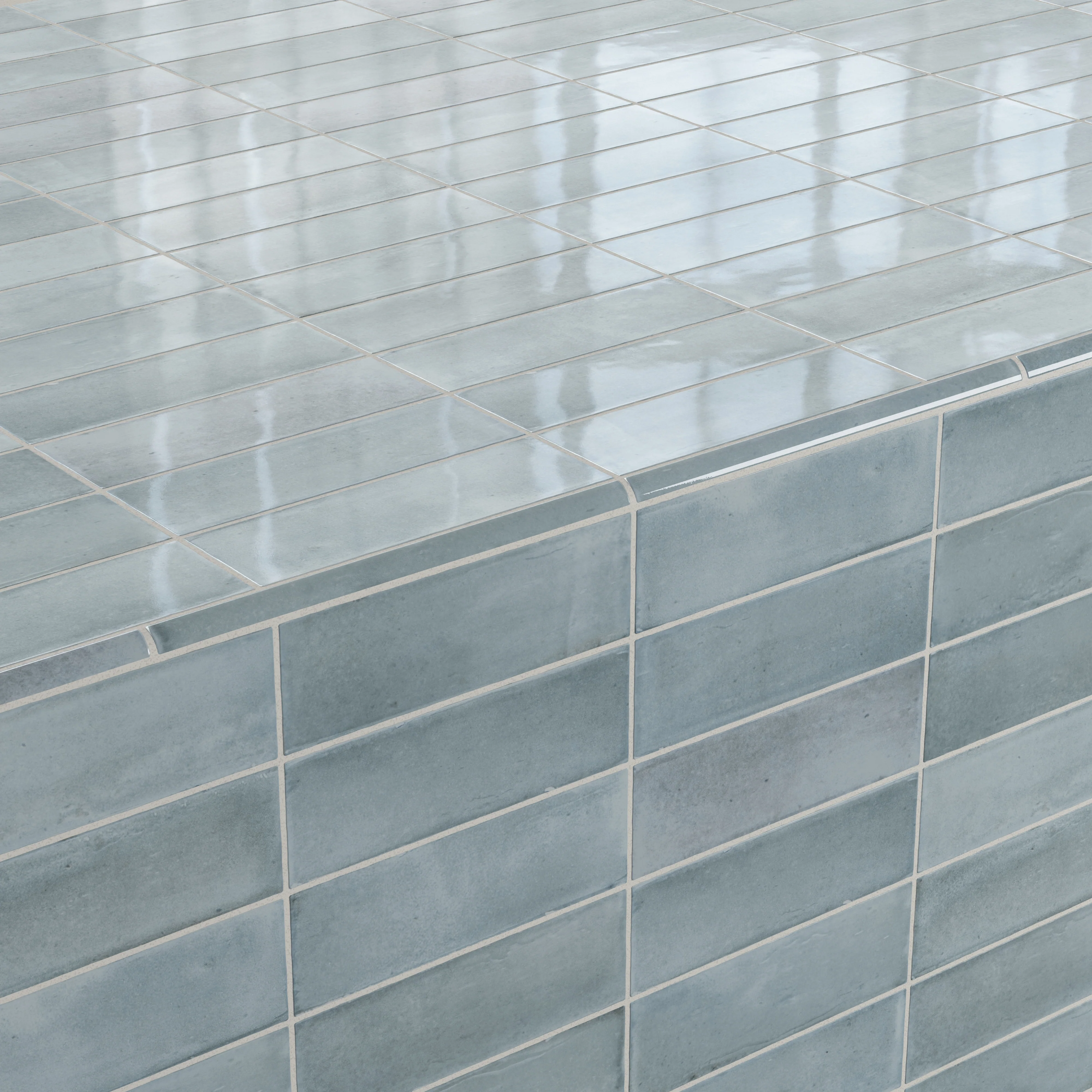 Natasha 0.5x8 Jolly Glossy Ceramic Tile Trim in Blue Grass - Image 5