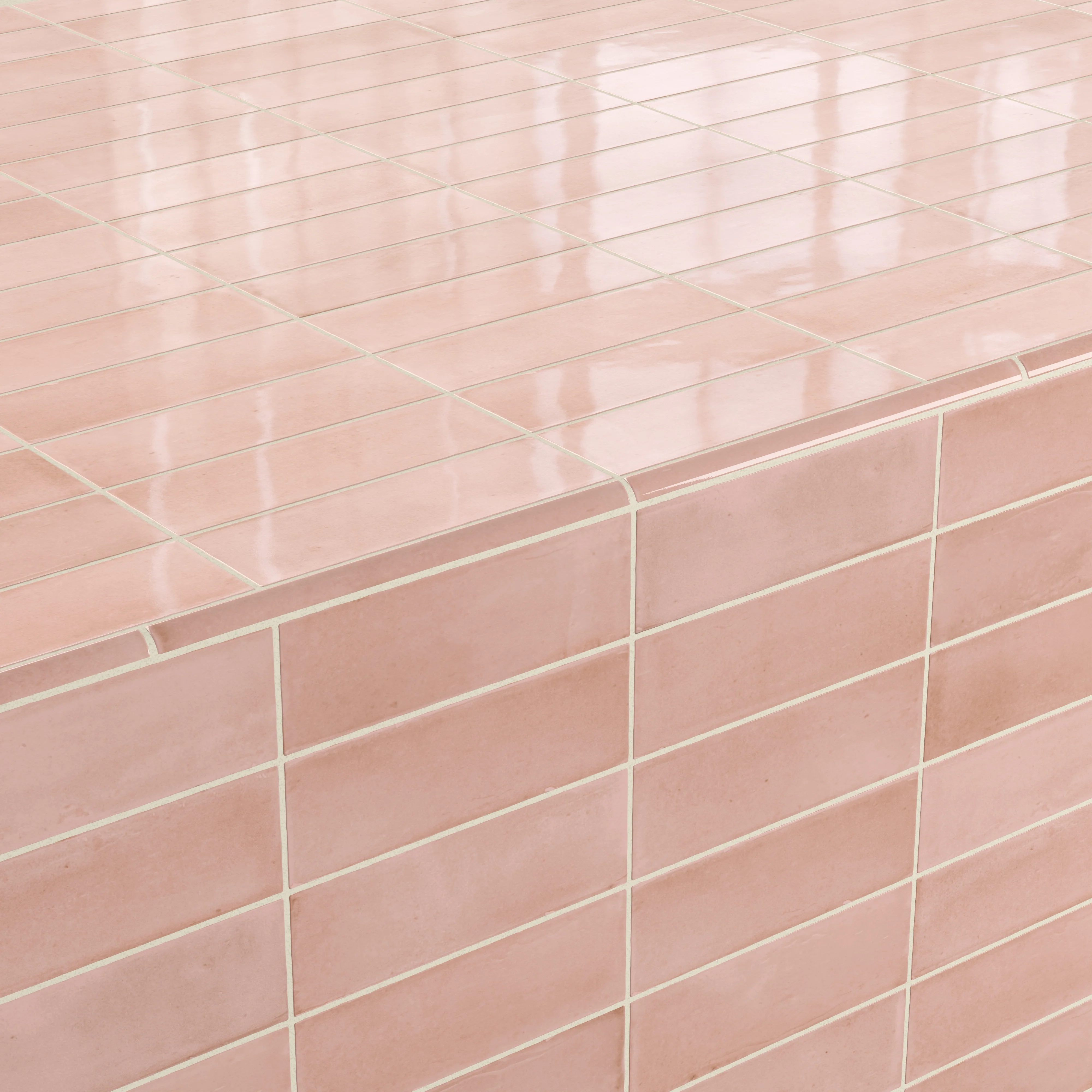 Natasha 0.5x8 Jolly Glossy Ceramic Tile Trim in Blush - Image 4