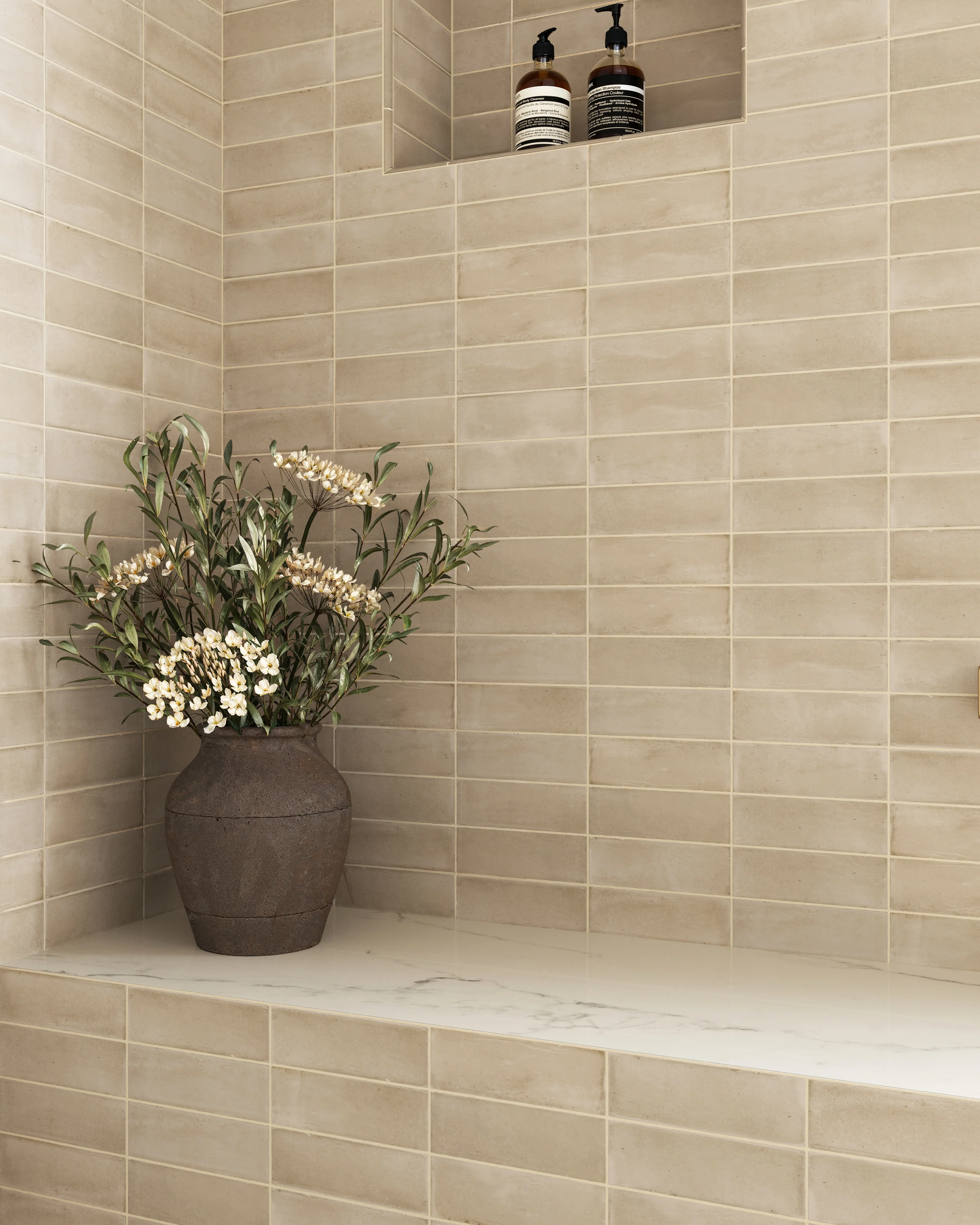 Natasha 0.5x8 Jolly Matte Ceramic Tile Trim in Canvas - Image 2