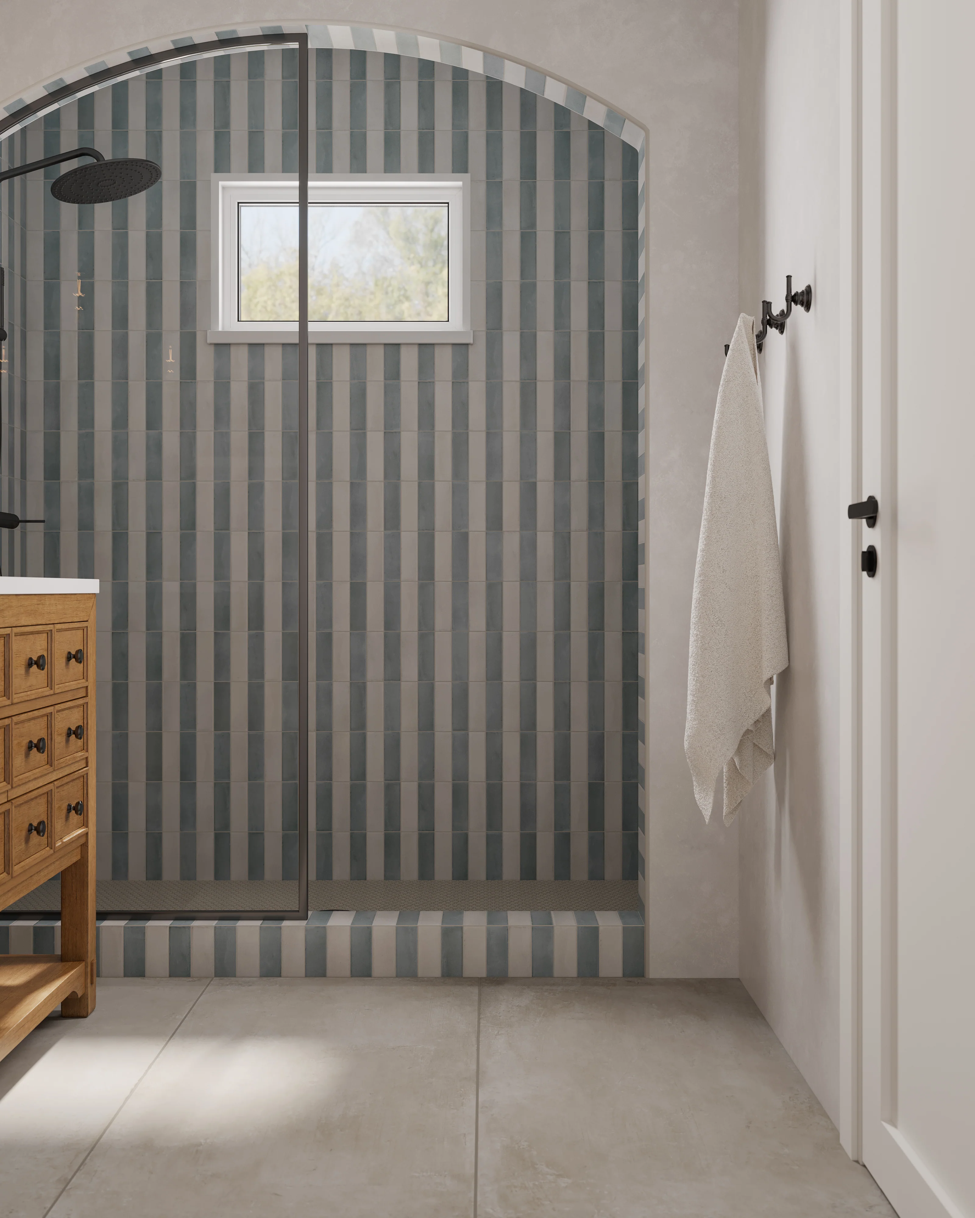 Natasha 2x6 Glossy Porcelain Tile in Blue Grass - Image 16