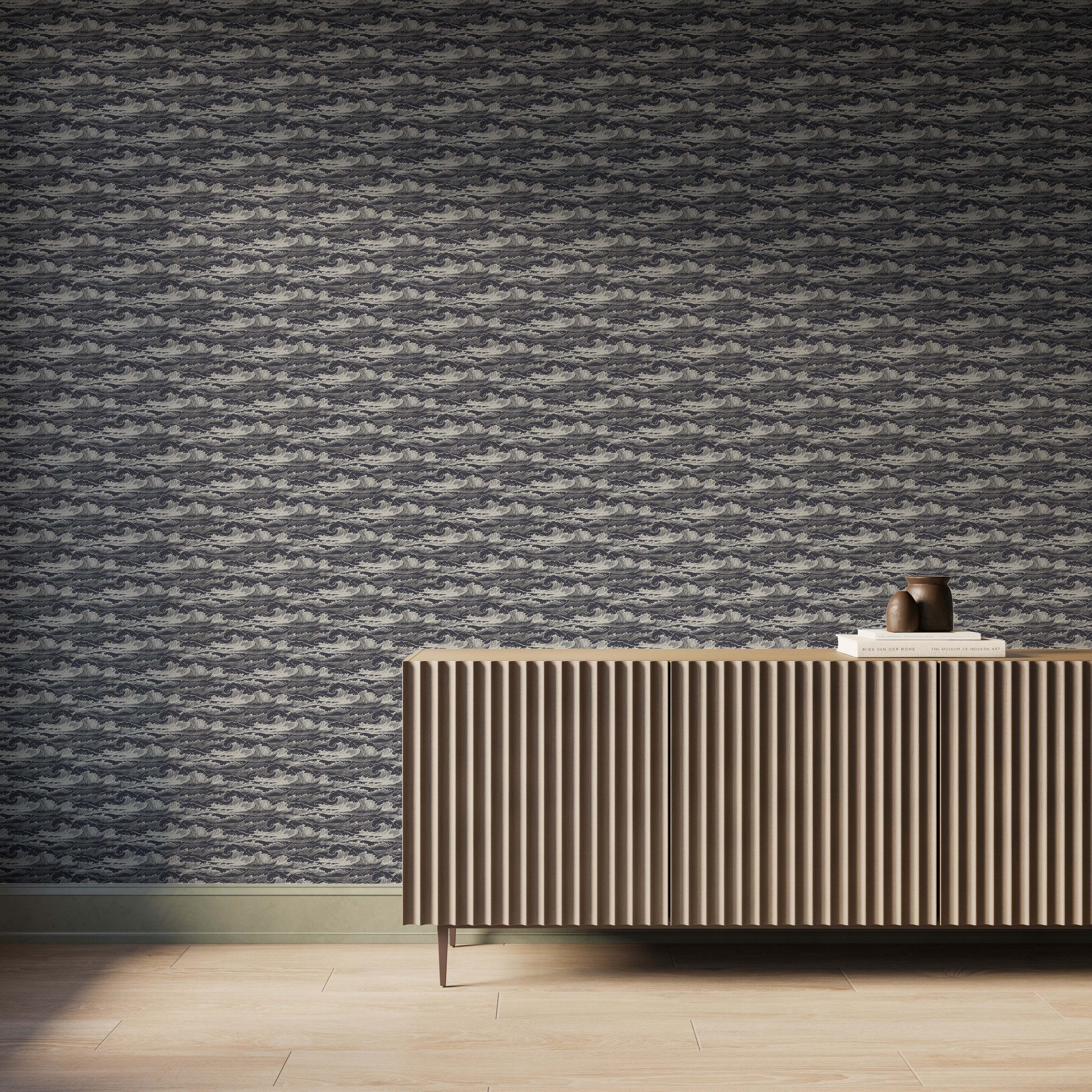 Newport Wallpaper in Black I, 52" x 132" - Image 2