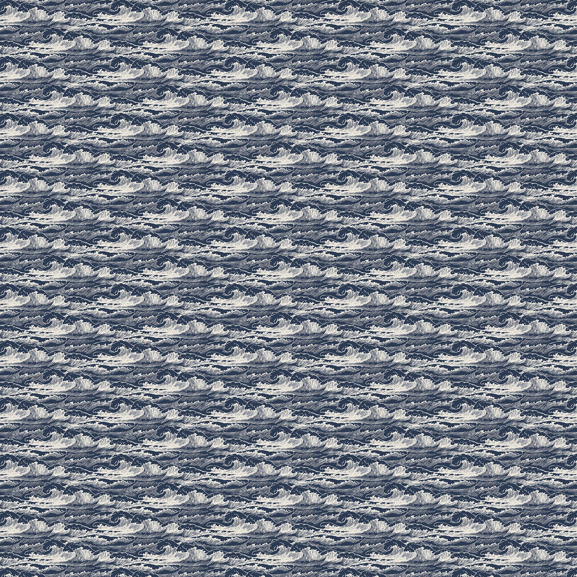 Newport Wallpaper in Navy I, 52" x 132"