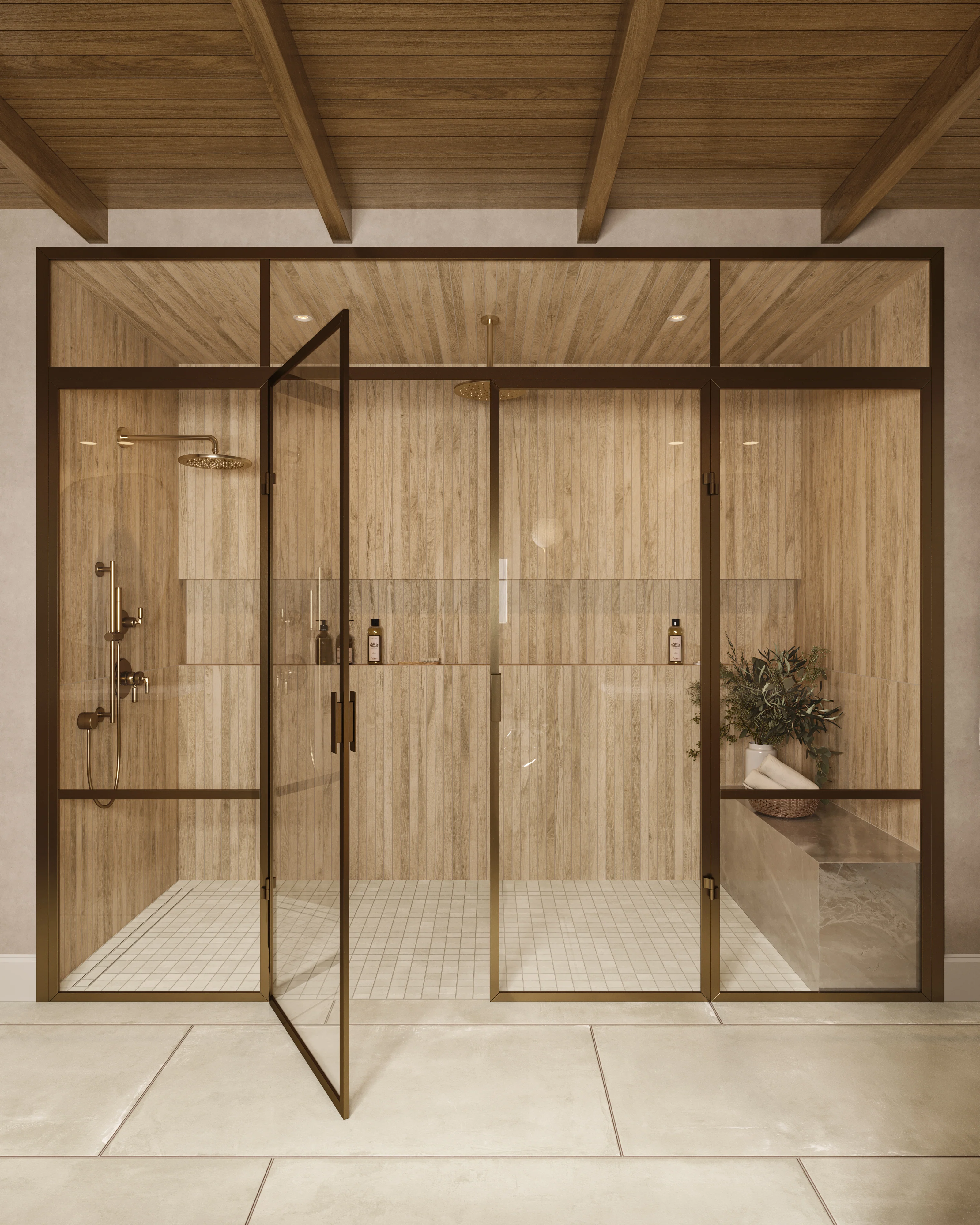 Nora 8x48 Matte Porcelain Mosaic Tile in Crema - Image 7