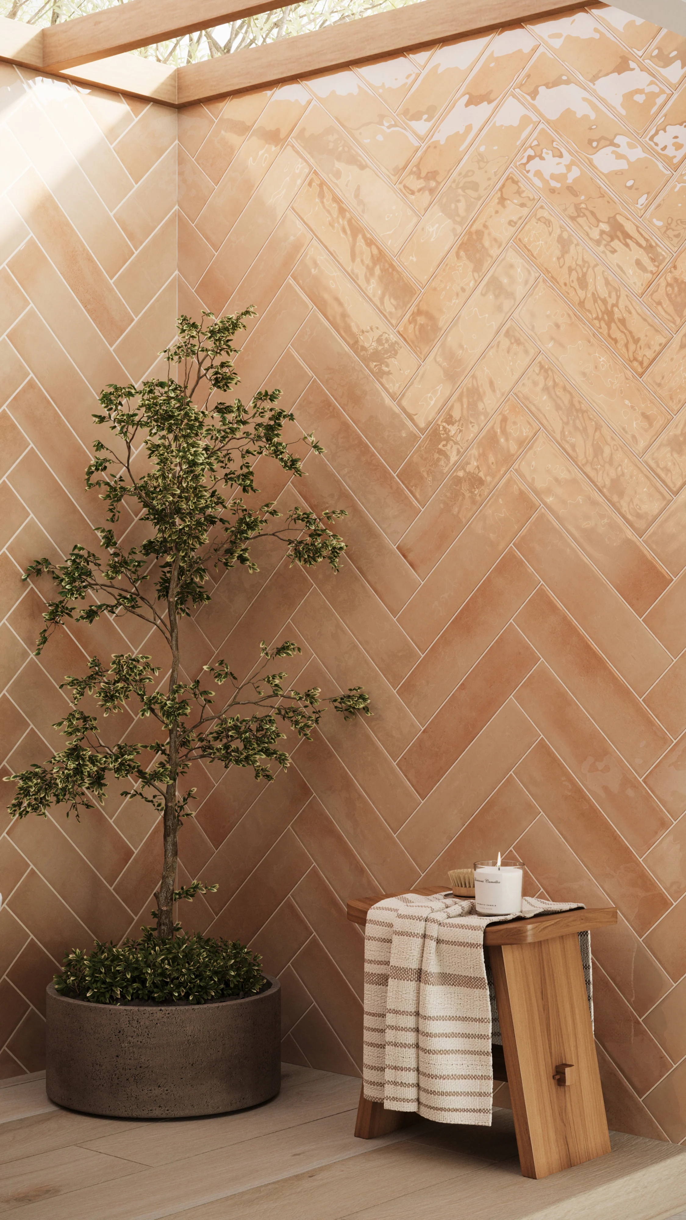 Olivia 4x16 Glossy Ceramic Tile in Cotto - Image 15