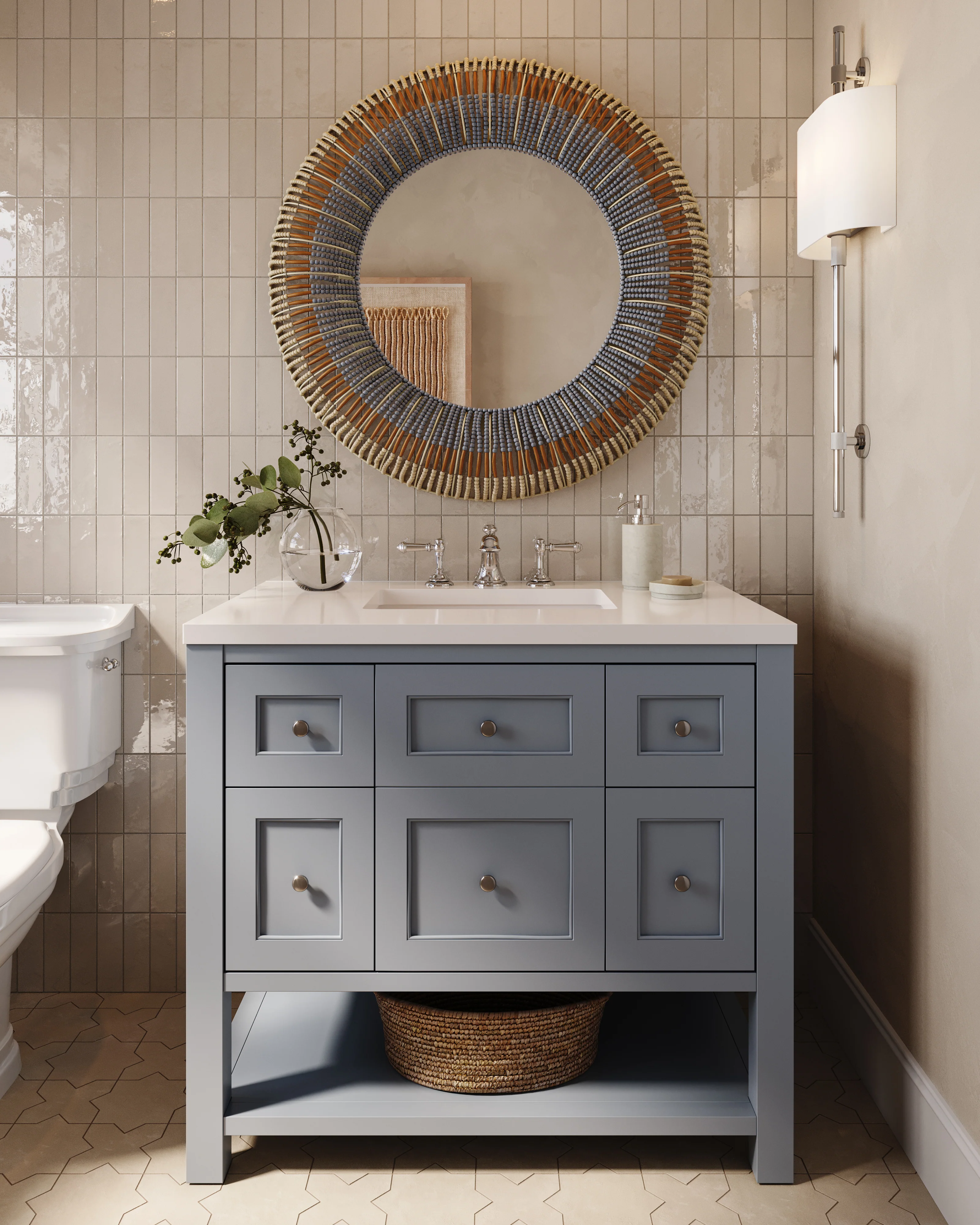 Olivienne Mirror in Natural/Blue - Image 6