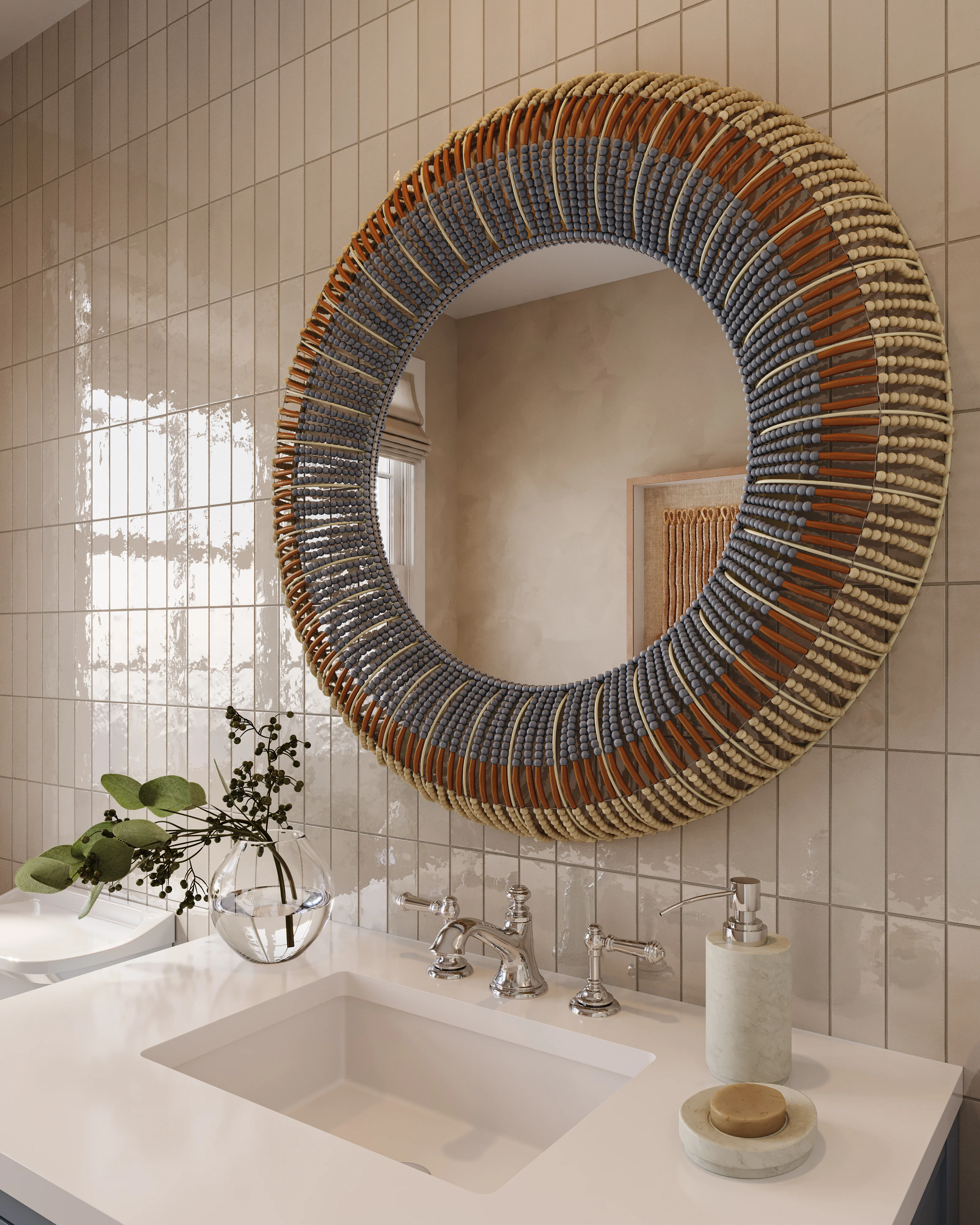 Olivienne Mirror in Natural/Blue - Image 7