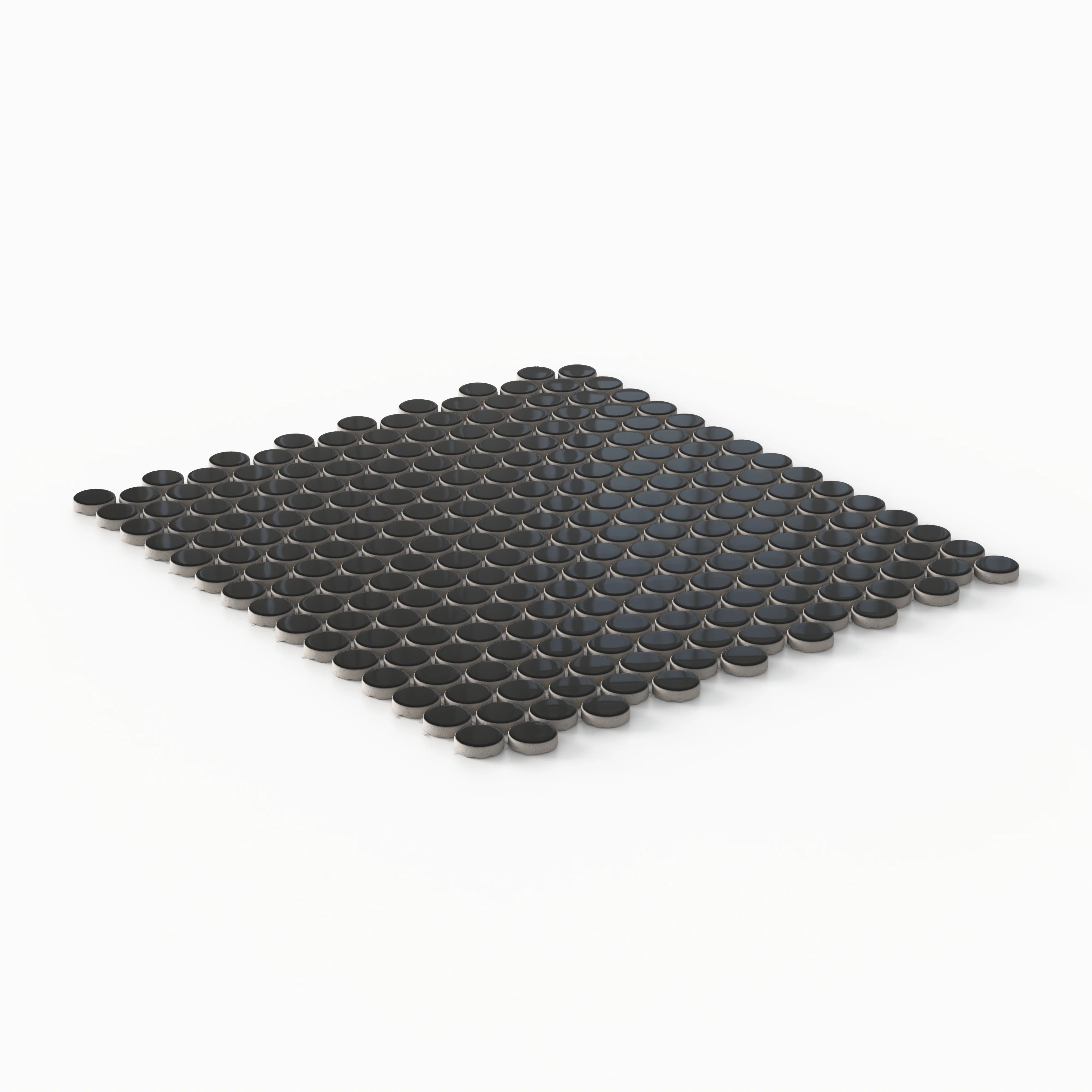 Ollie 3/4x3/4 Glossy Porcelain Mosaic Penny Round Tile in Black - Image 2