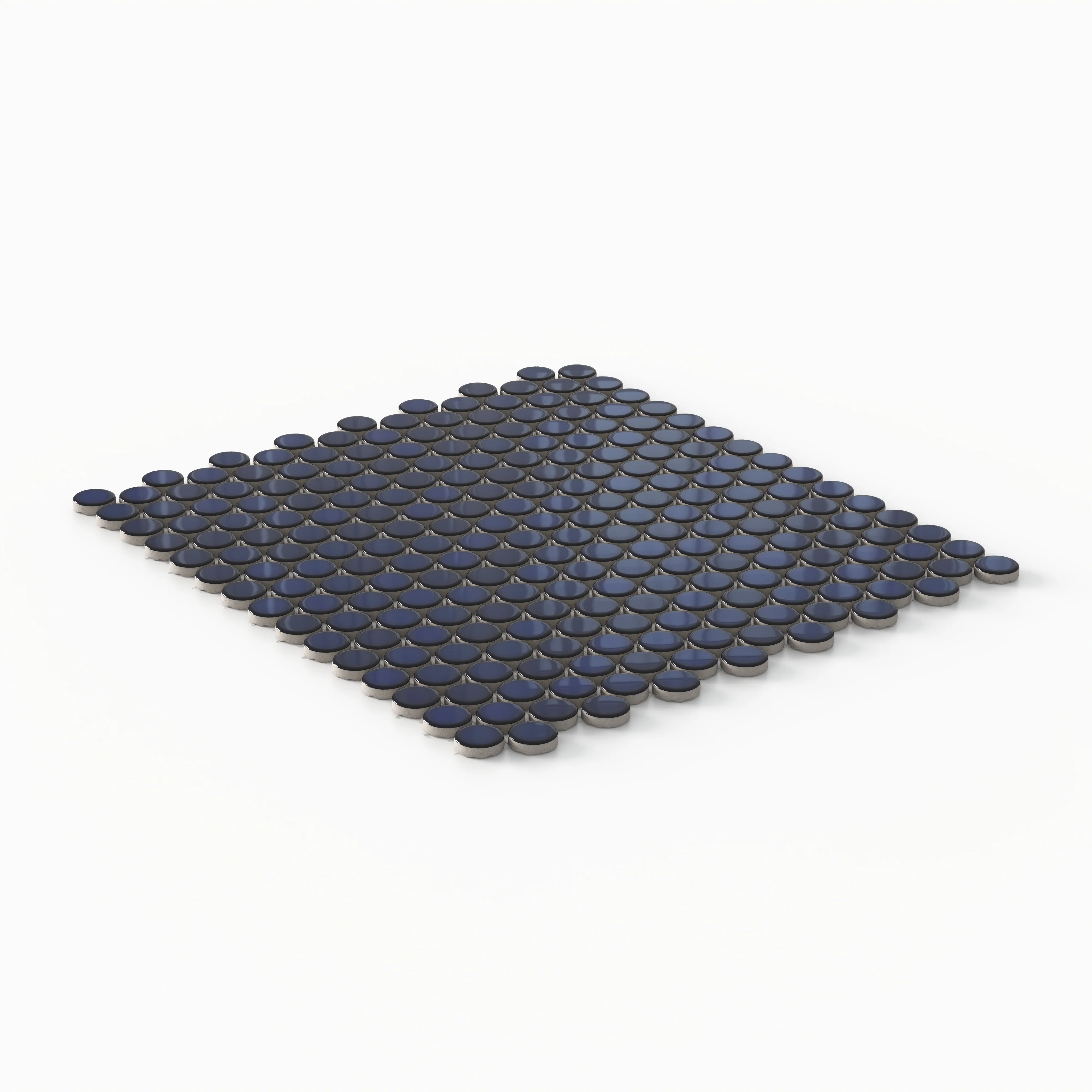 Ollie 3/4x3/4 Glossy Porcelain Mosaic Penny Round Tile in Blue - Image 2