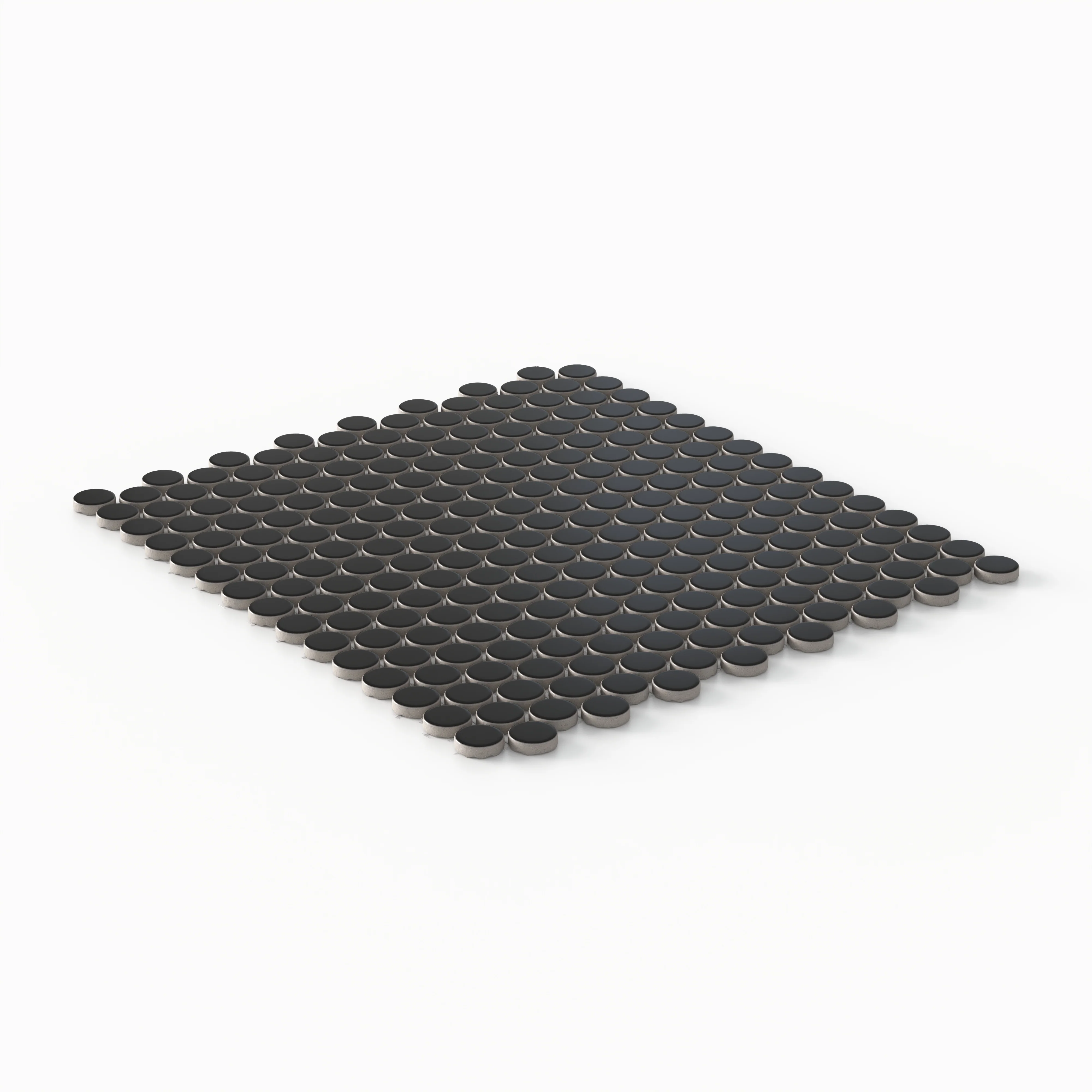 Ollie 3/4x3/4 Matte Porcelain Mosaic Penny Round Tile in Black - Image 2