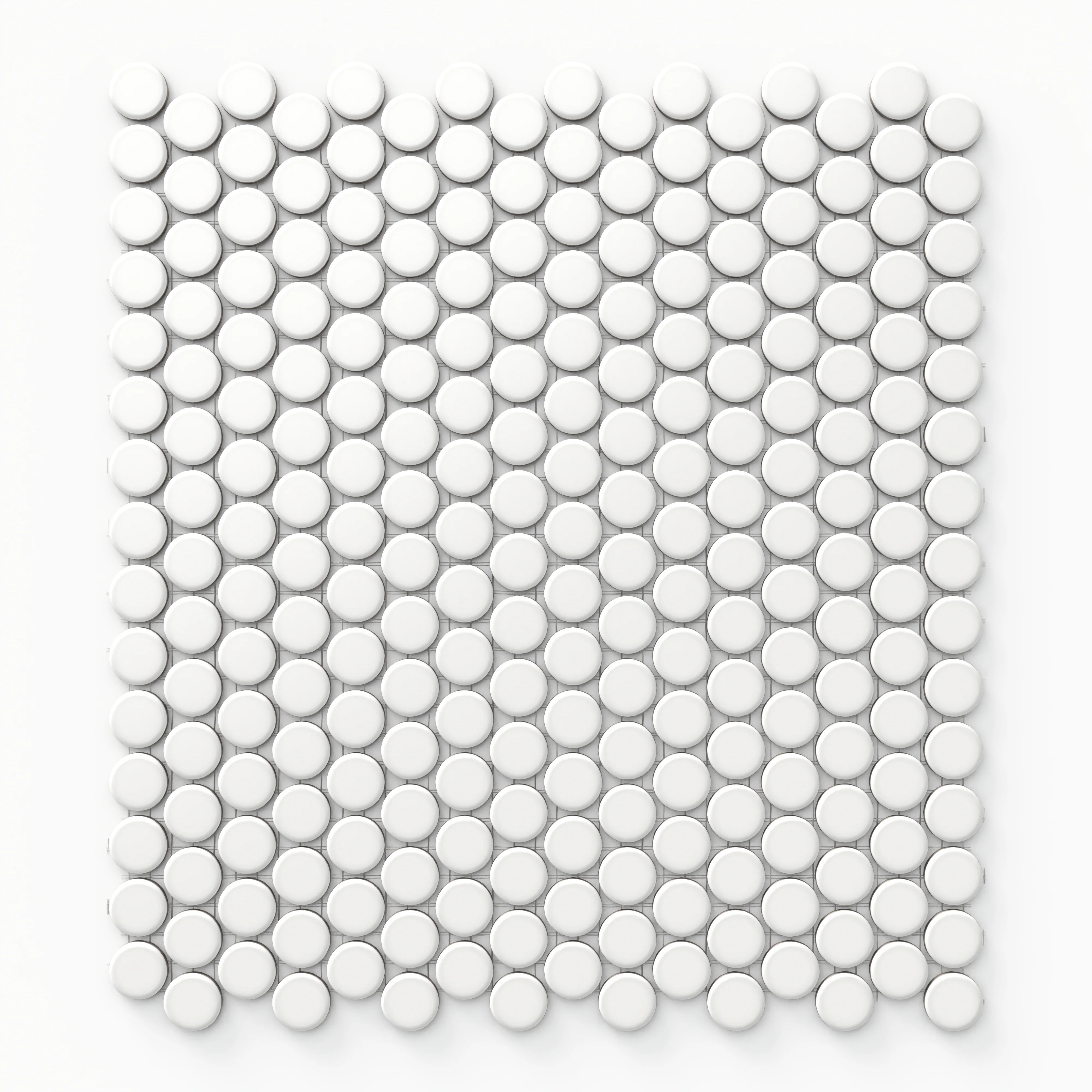 Ollie 3/4x3/4 Matte Porcelain Mosaic Penny Round Tile in White