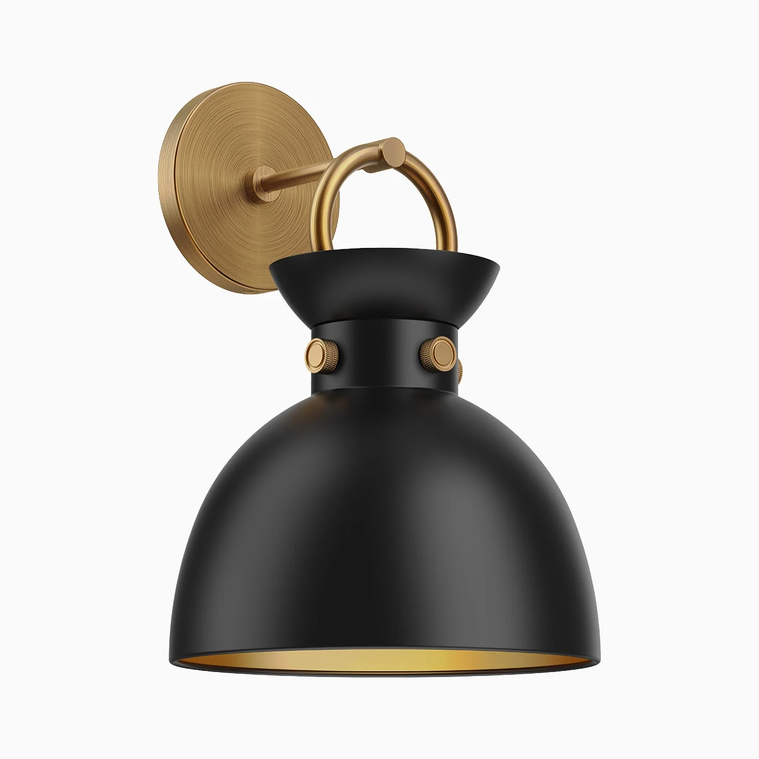 Owen 9" 1 Light Wall/Vanity Light in Aged Gold/Matte Black