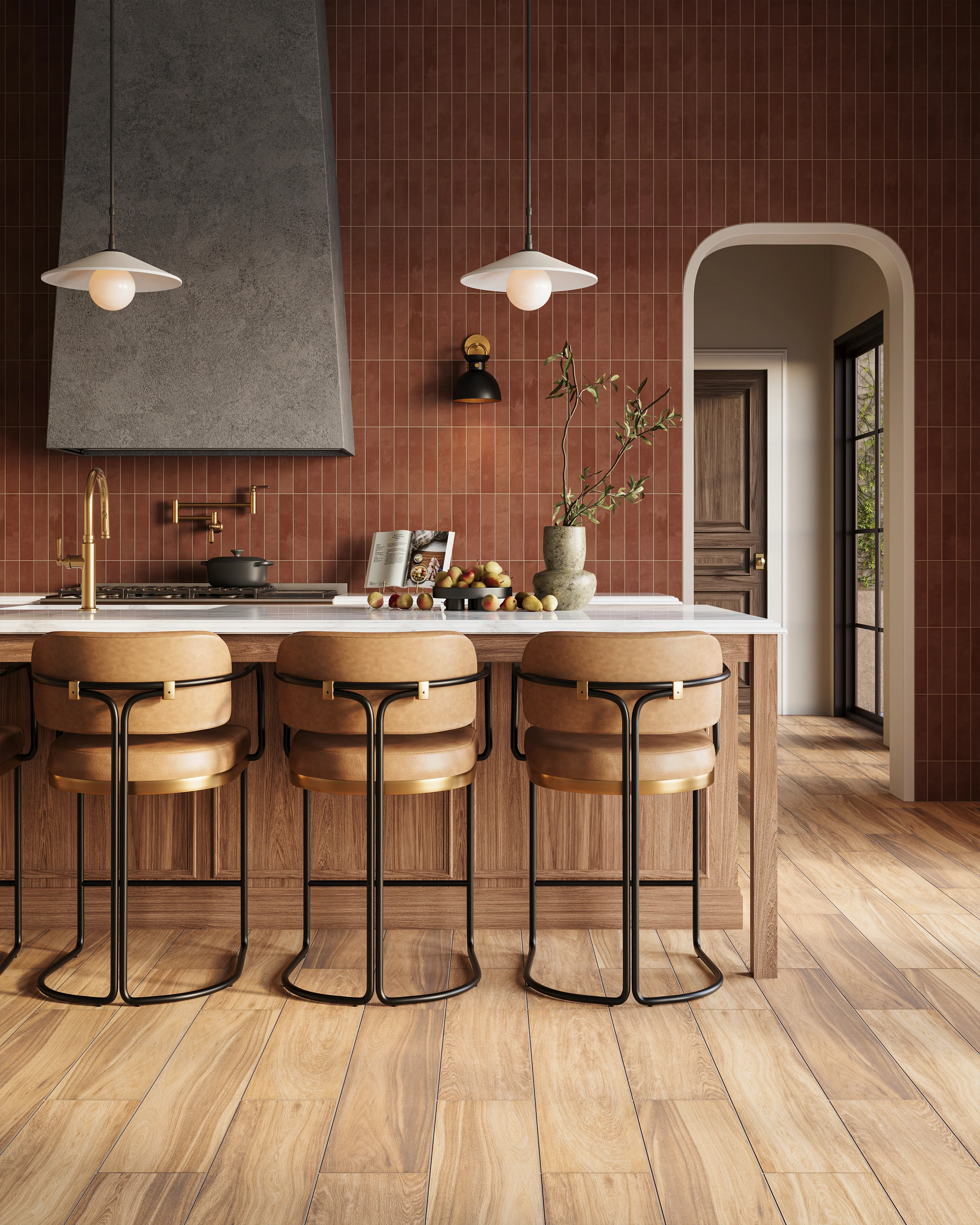Owen 9" 1 Light Wall/Vanity Light in Aged Gold/Matte Black - Image 3