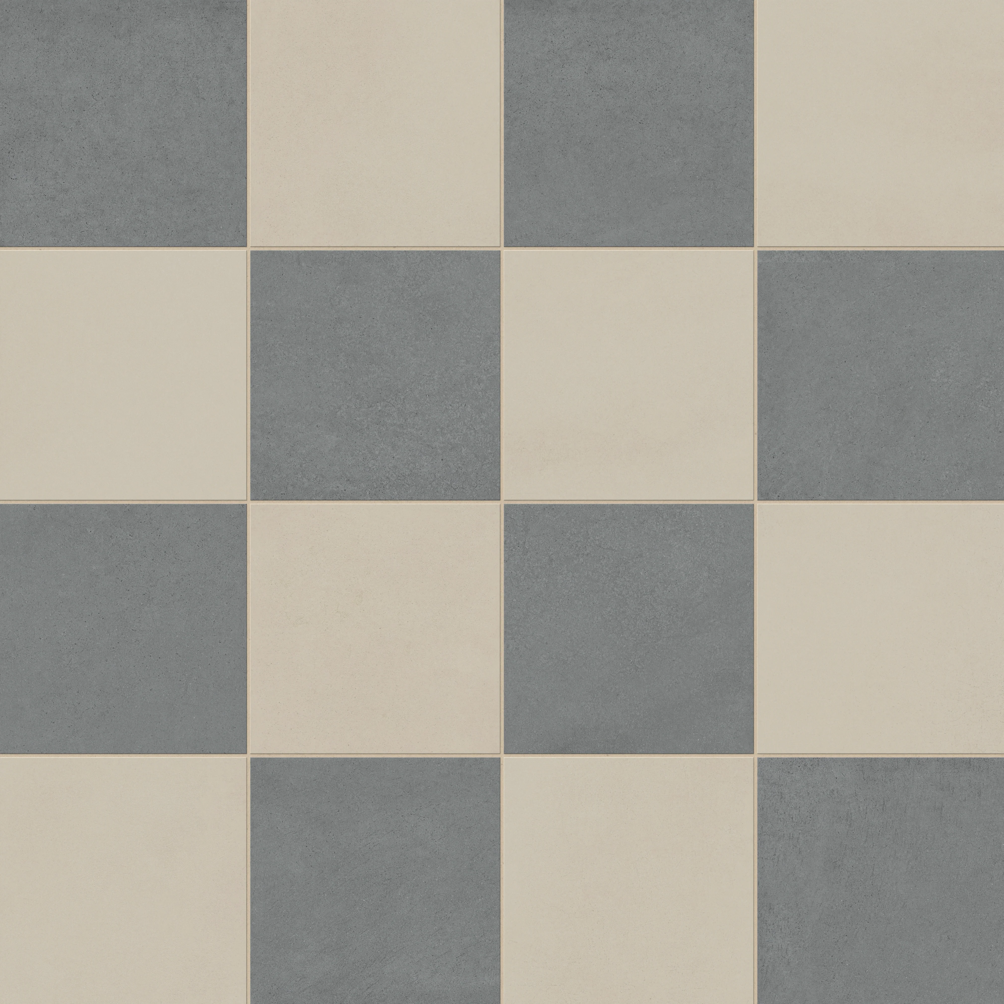 Palmer 12x12 Checkerboard Matte Porcelain Tile in Natural and Grey