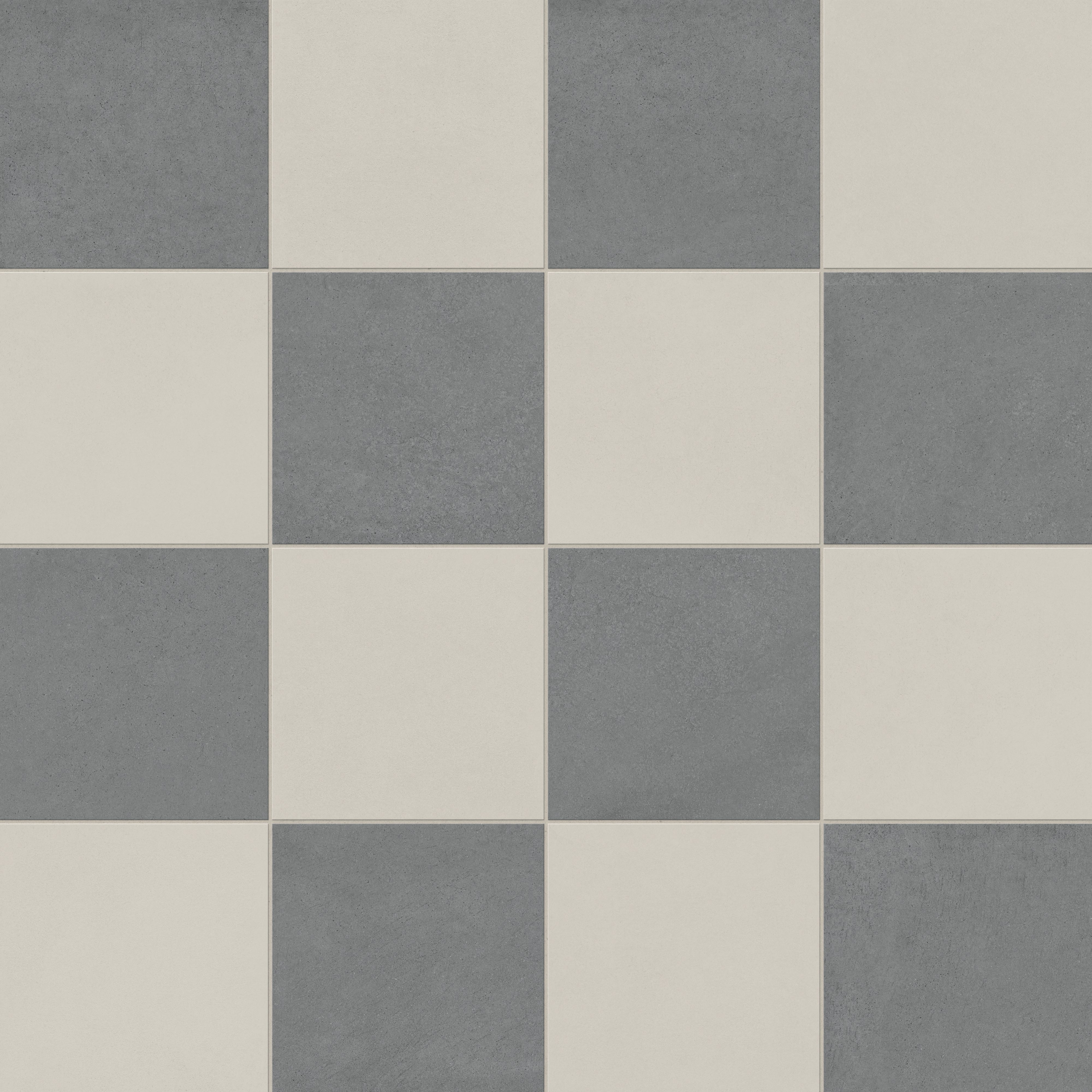 Palmer 12x12 Checkerboard Matte Porcelain Tile in White and Grey