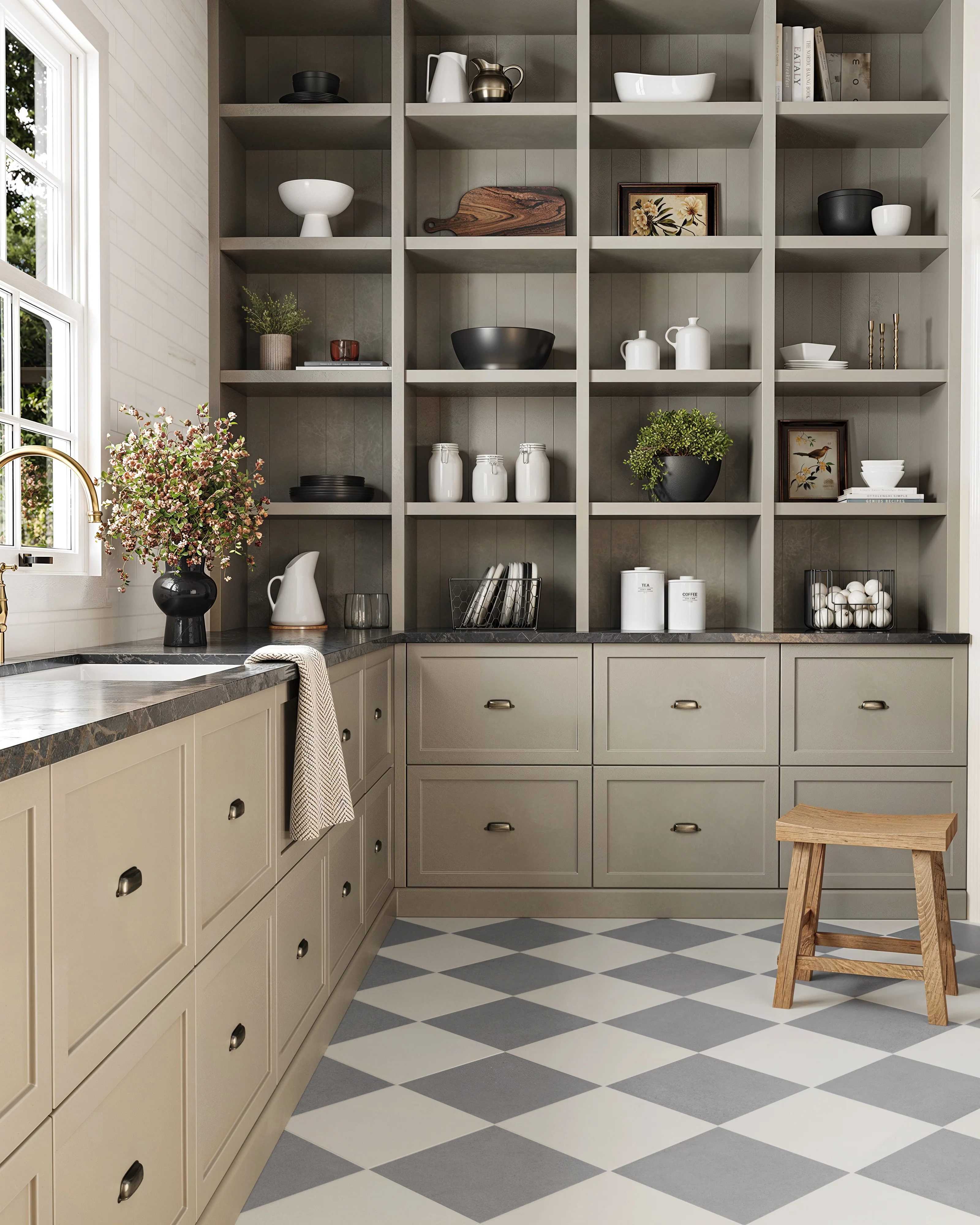 Palmer 12x12 Checkerboard Matte Porcelain Tile in White and Grey - Image 7