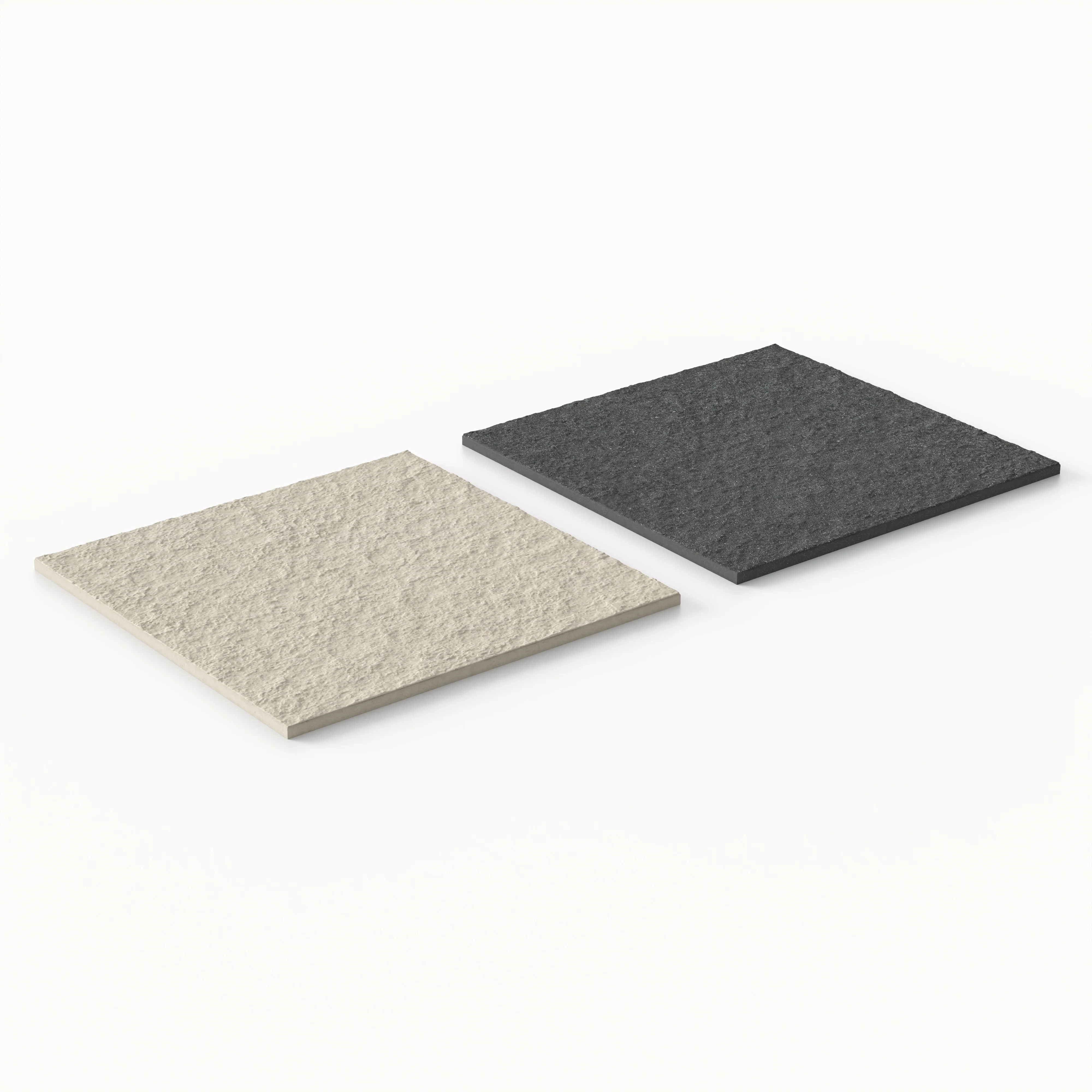 Palmer 12x12 Checkerboard Raw Porcelain Tile in Natural and Nero - Image 3