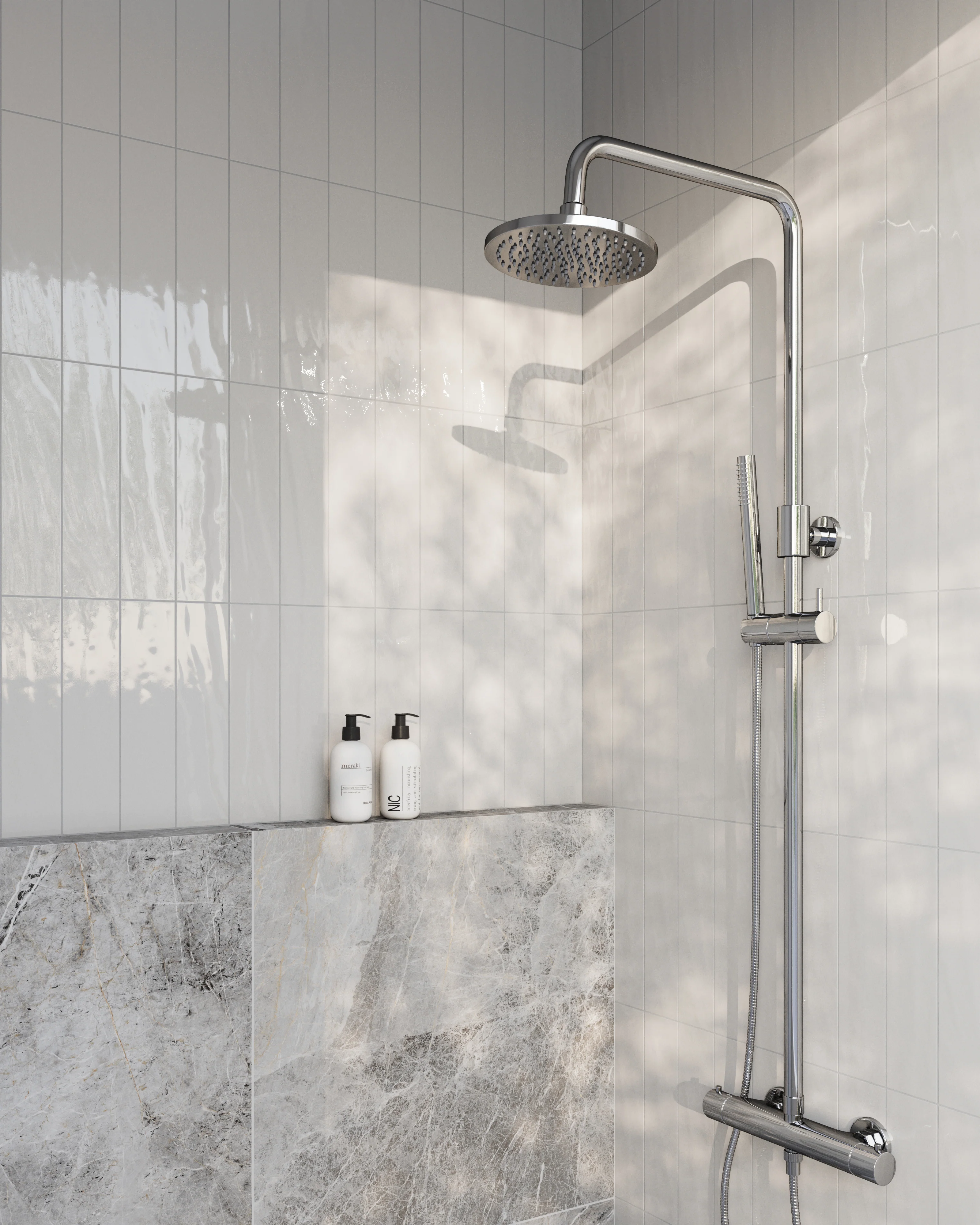 Palmer 3x12 Glossy Porcelain Tile in Bianco - Image 2