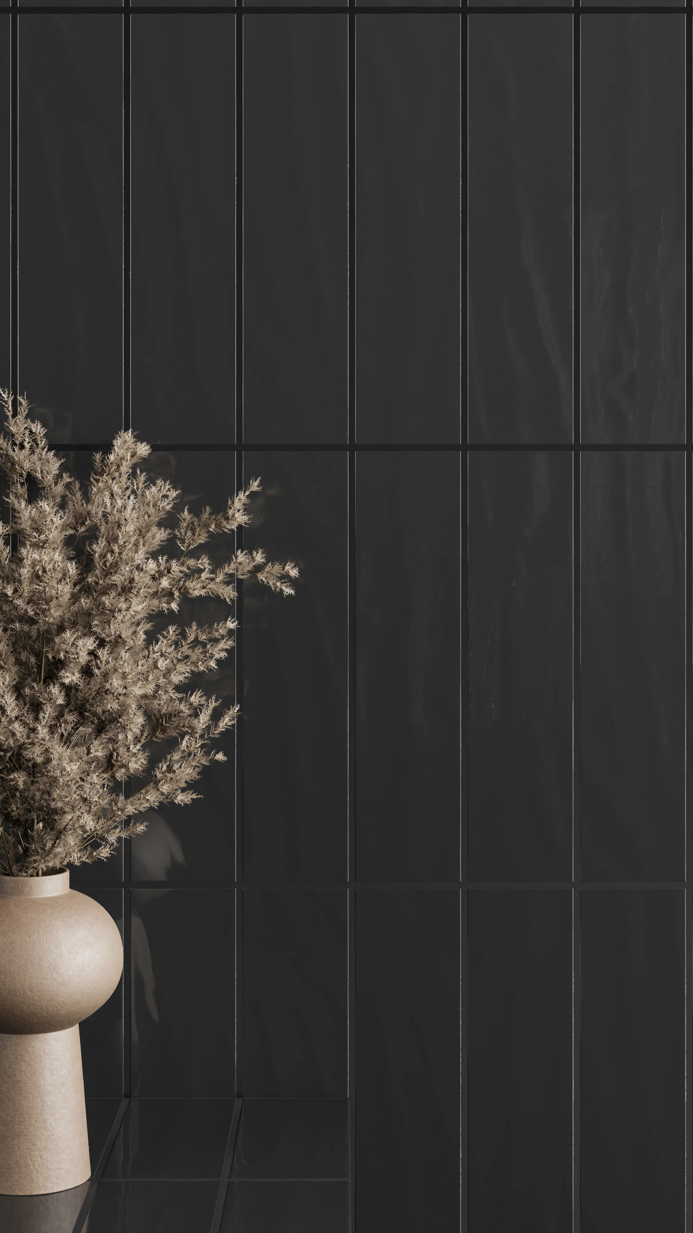 Palmer 3x12 Glossy Porcelain Tile in Nero - Image 4