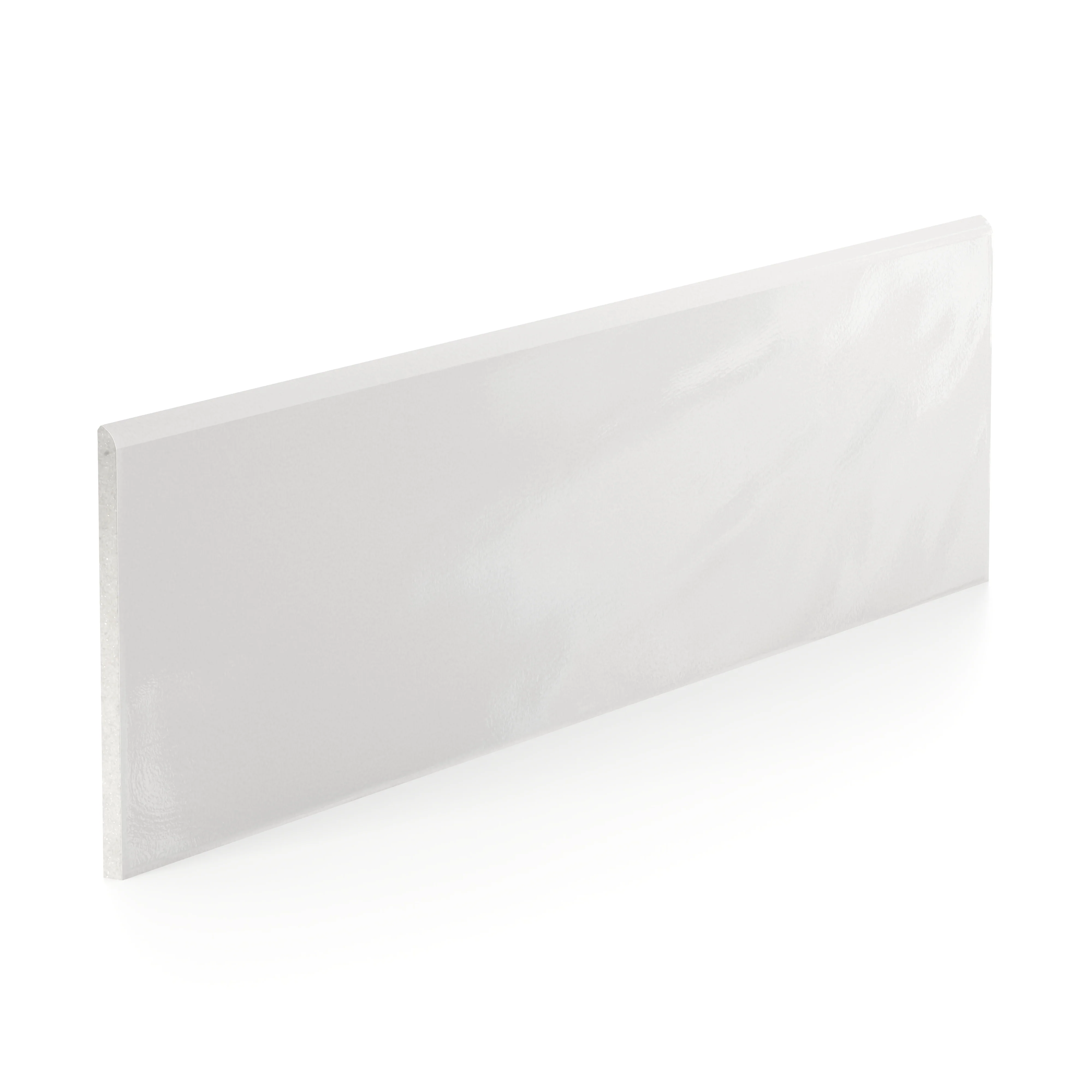 Palmer 6x24 Glossy Porcelain Bullnose Tile in Bianco - Image 2