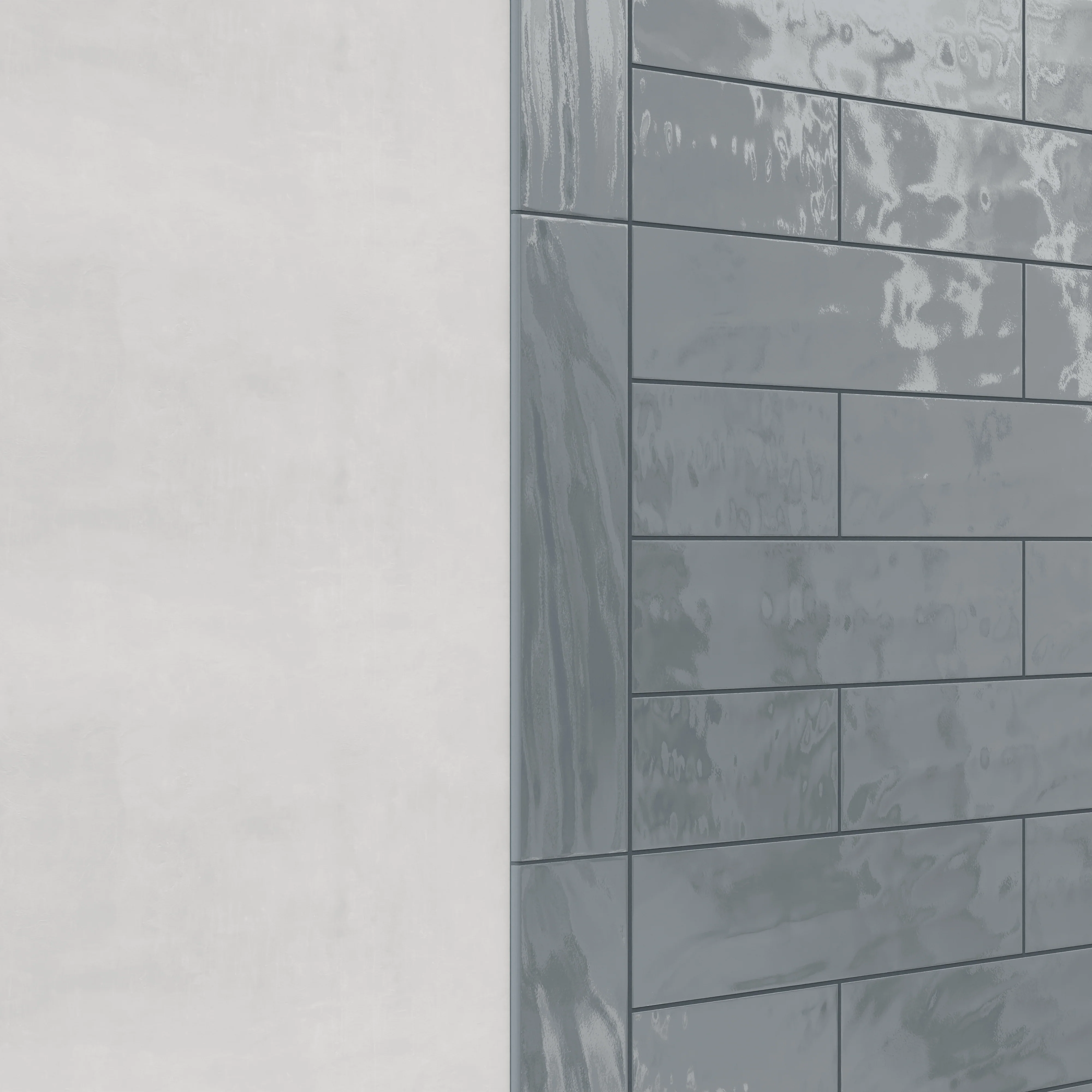 Palmer 6x24 Glossy Porcelain Bullnose Tile in Blue Grey - Image 3