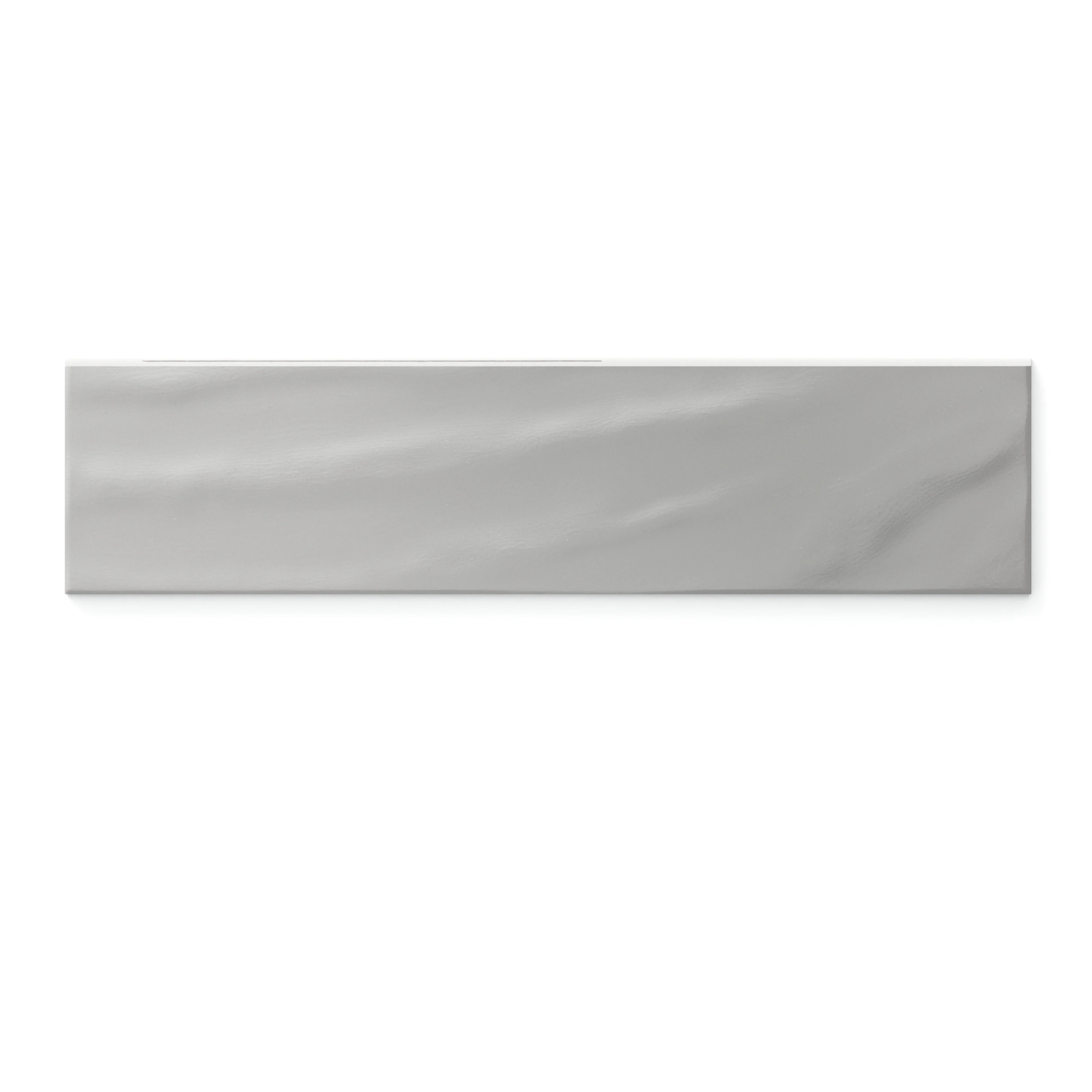 Palmer 6x24 Glossy Porcelain Bullnose Tile in Grey