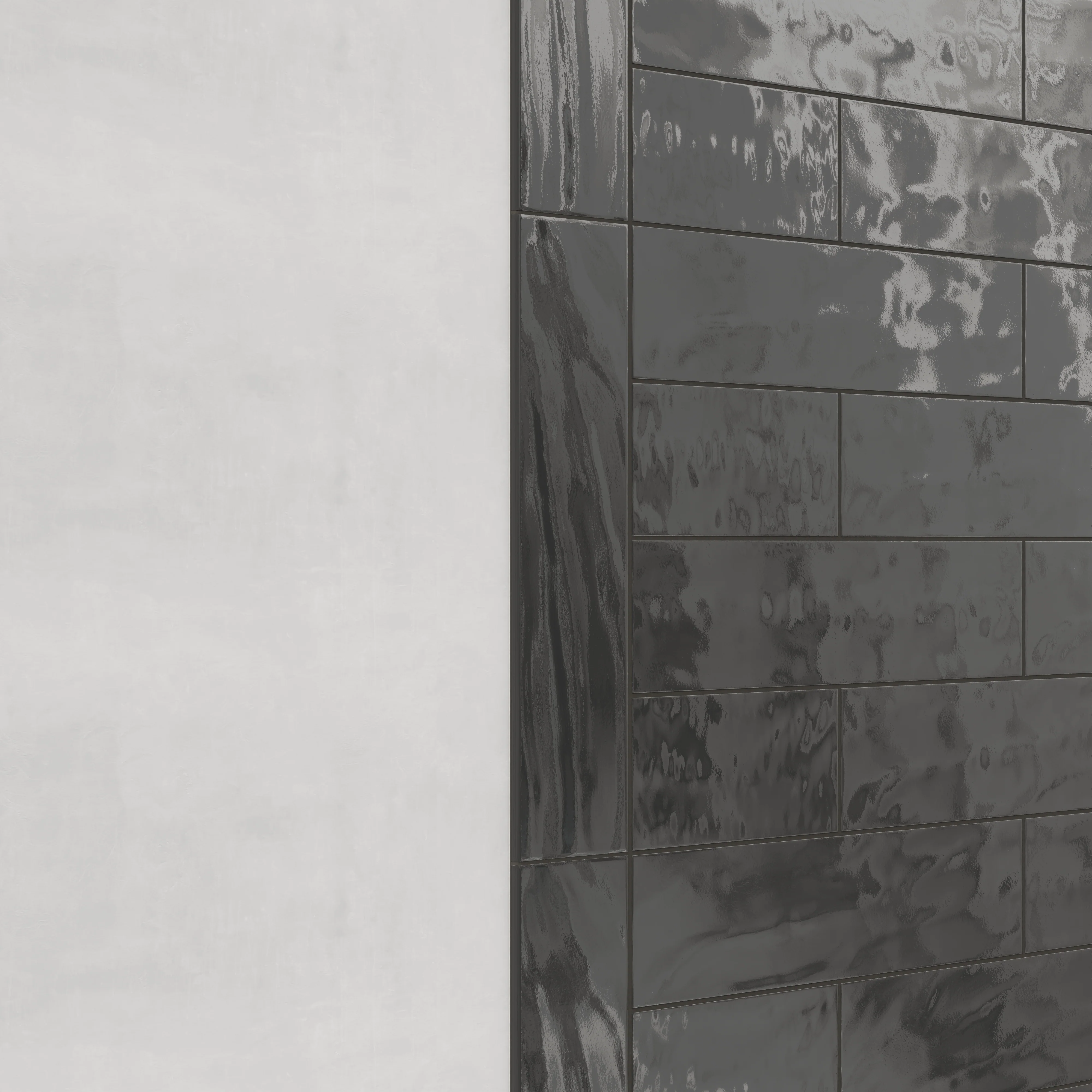 Palmer 6x24 Glossy Porcelain Bullnose Tile in Nero - Image 3