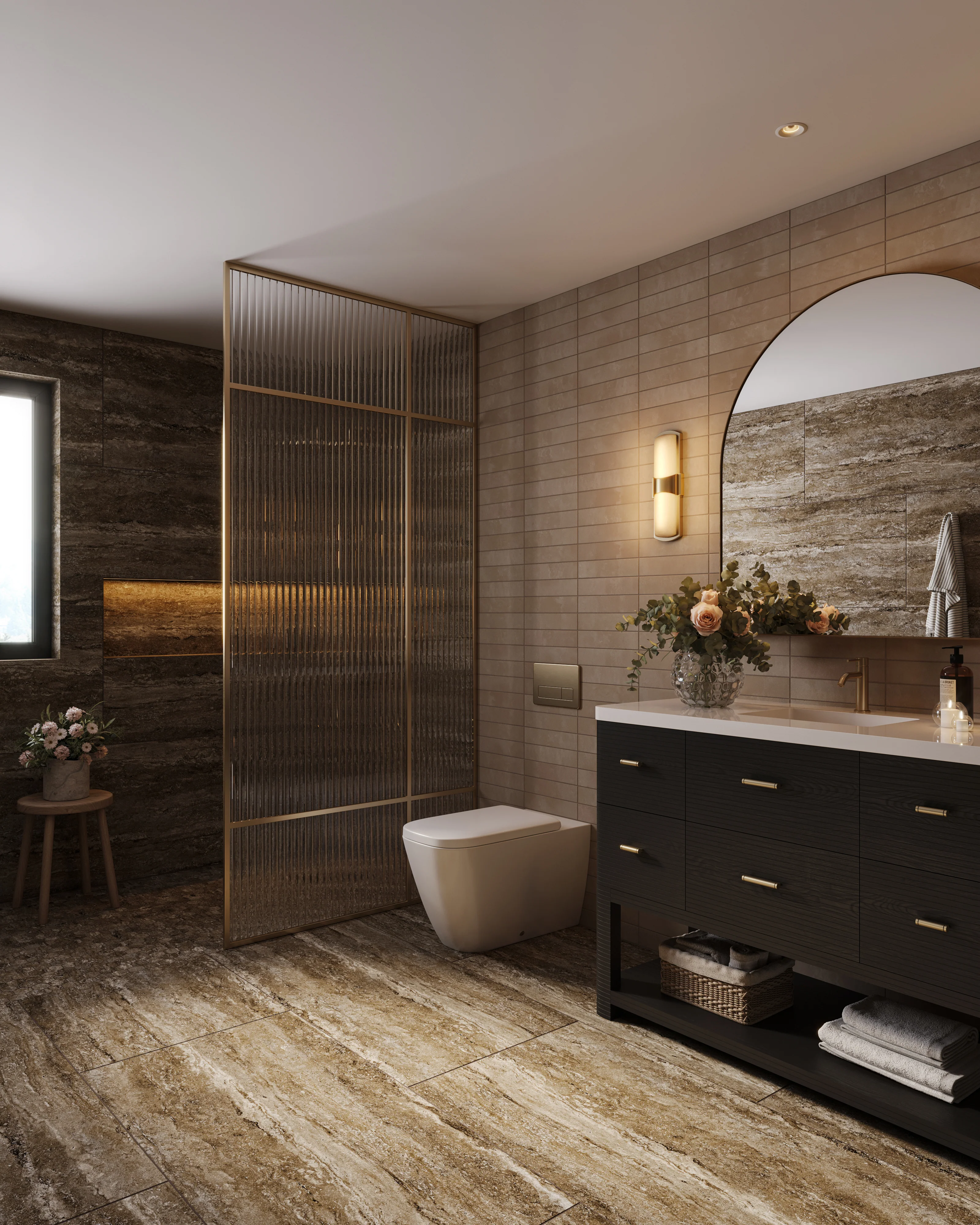 Paxton 48" Single Vanity in Carbon Oak with 3 cm White Zeus Quartz Top - Image 10