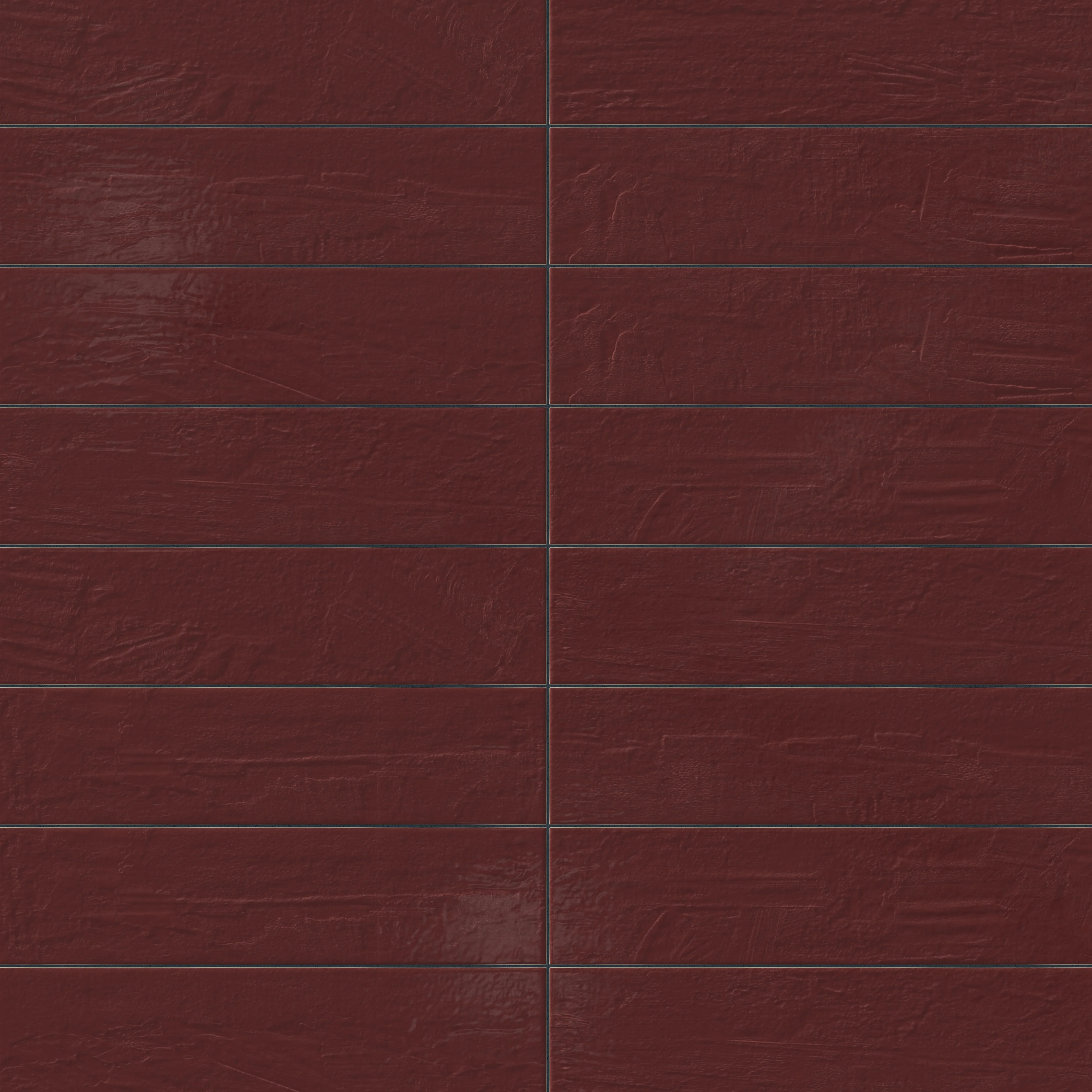 Piper 6x24 Glossy Porcelain Tile in Crimson