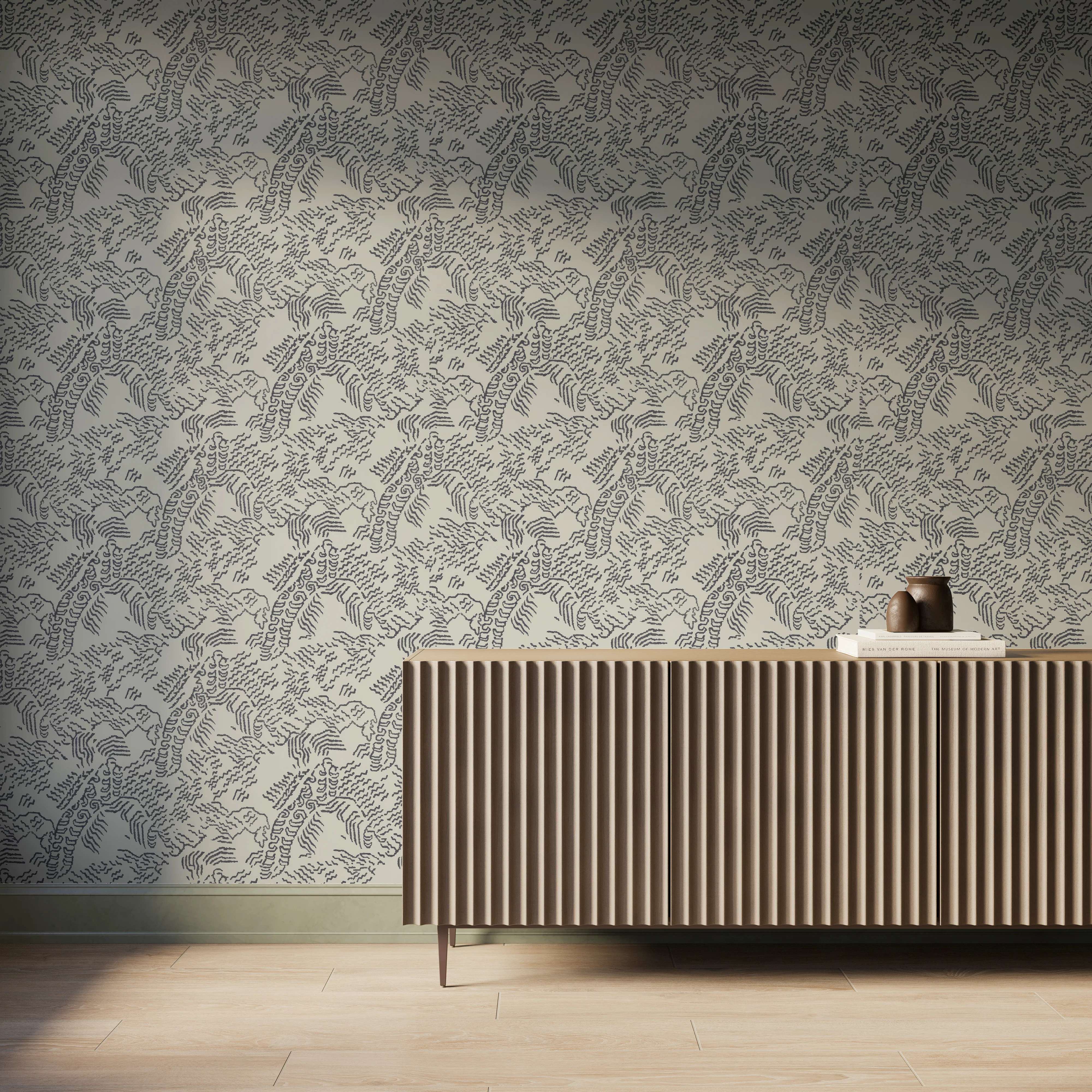 Plateau Wallpaper in Black II, 52" x 132" - Image 2