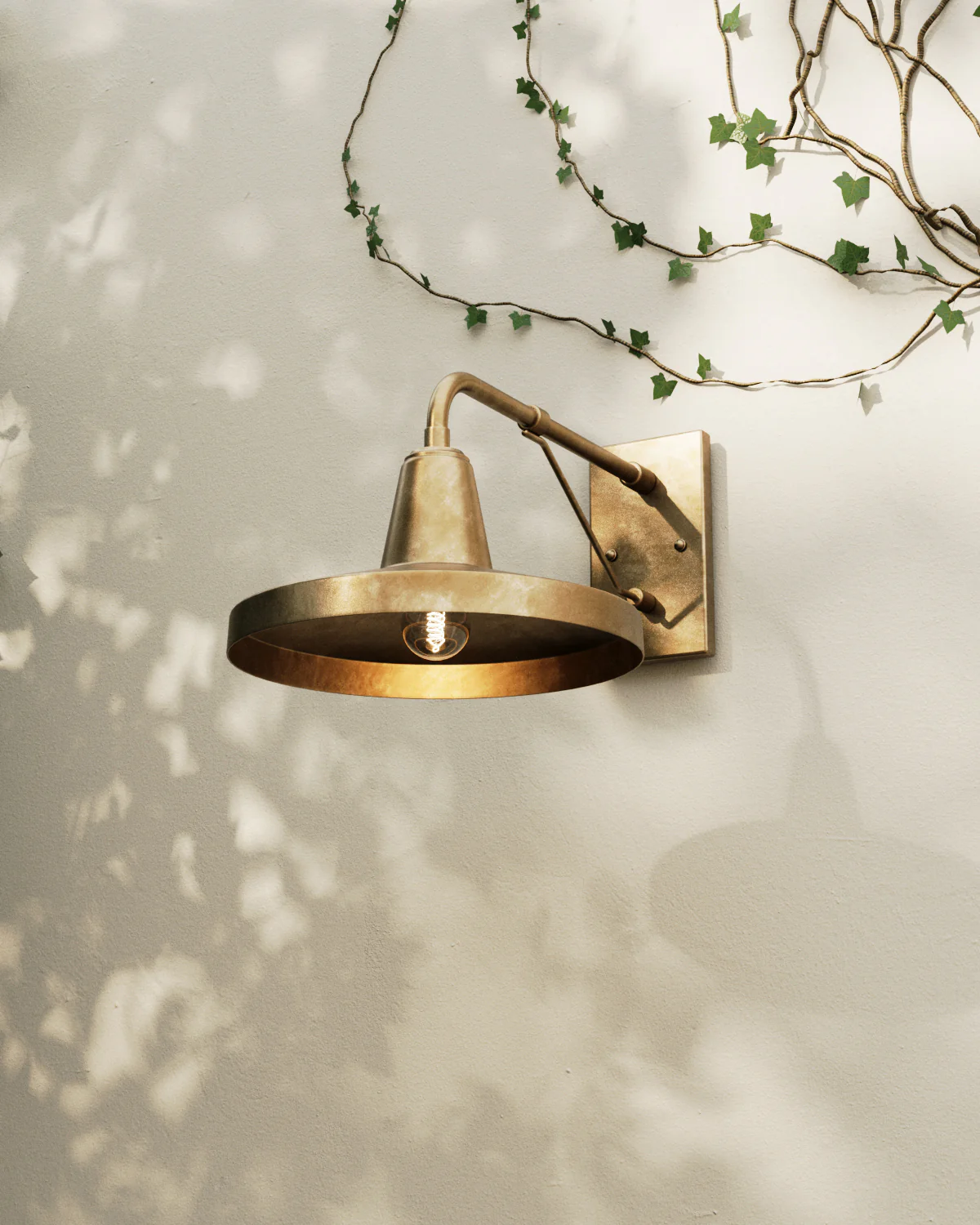 Prescott Outdoor Wall Sconce in Antique Brass - Image 2