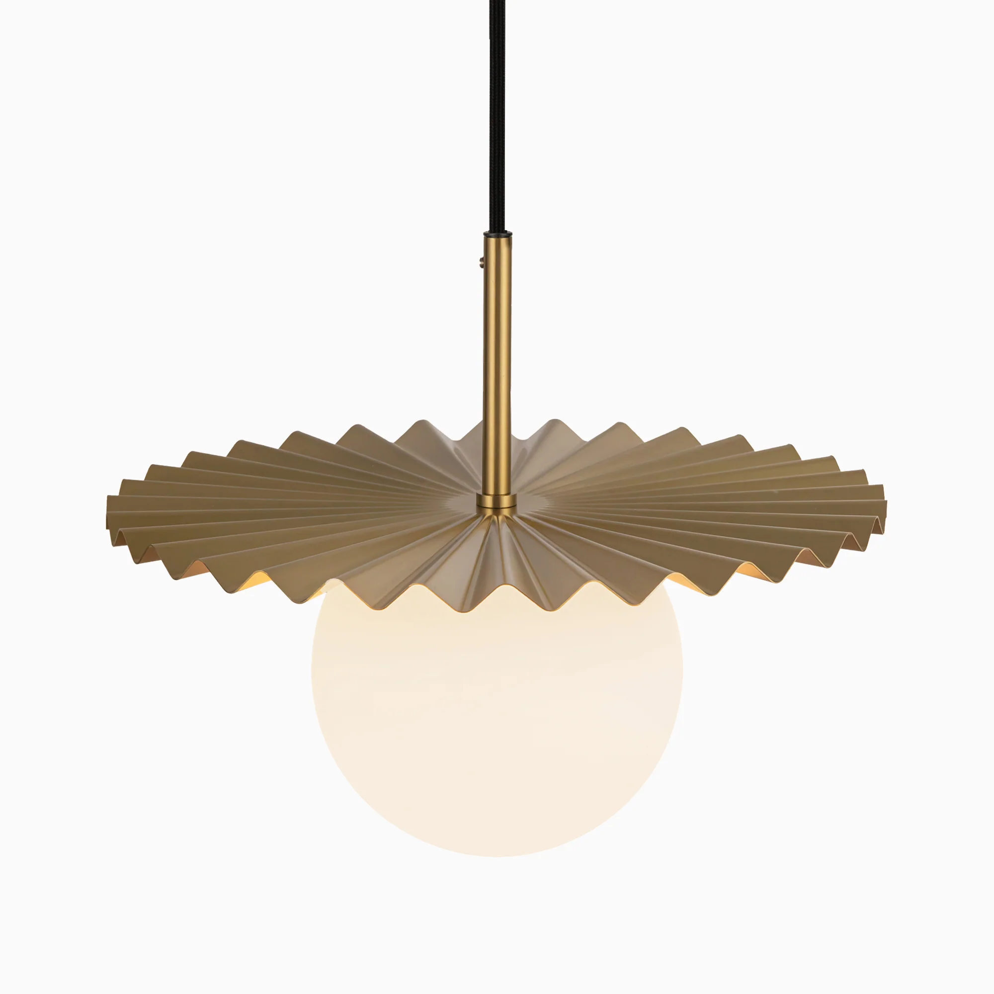 Priya 12" 1 Light Pendant in Brushed Gold/Opal Matte Glass - Image 6