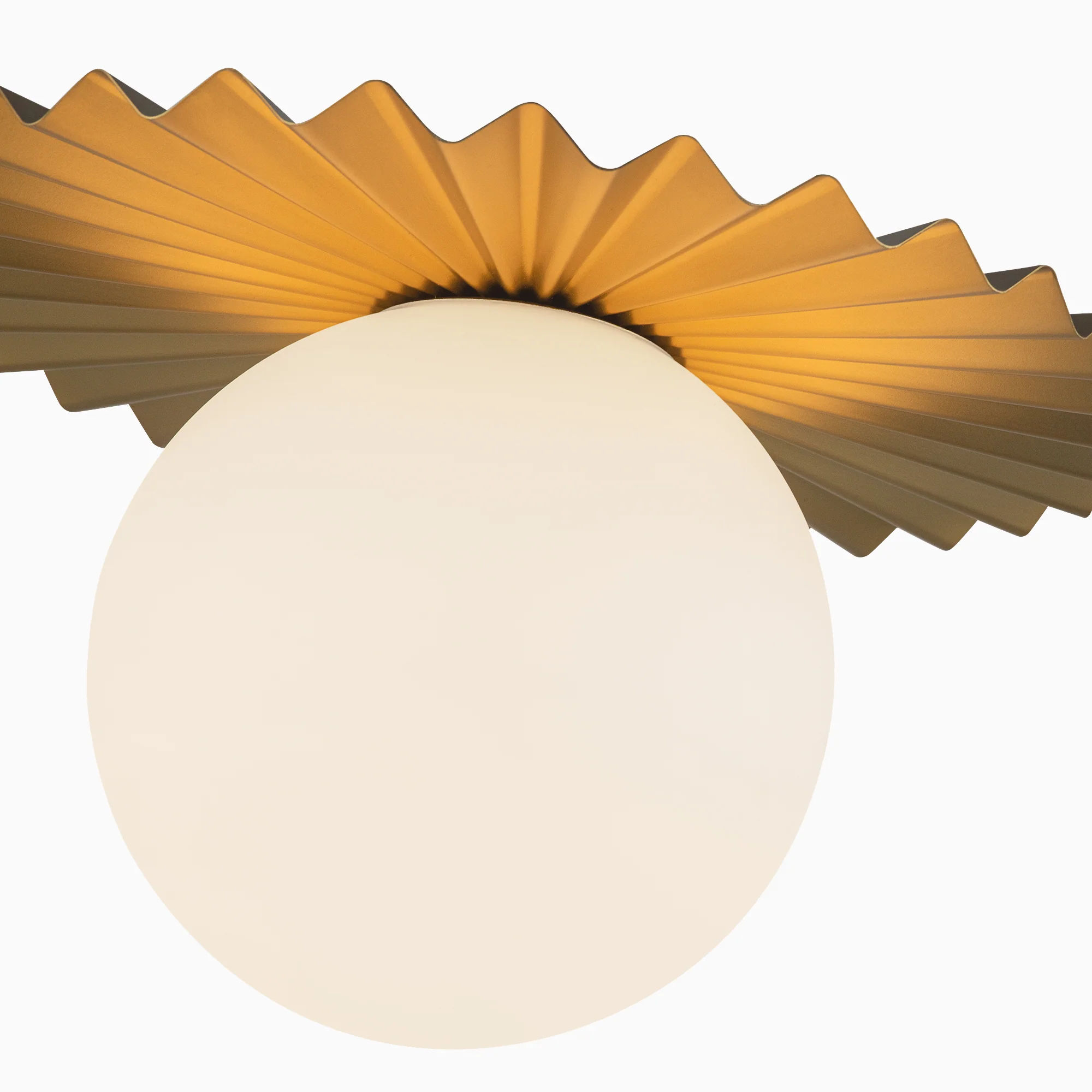 Priya 14" 1 Light Flush Mount in Brushed Gold/Opal Matte Glass - Image 6