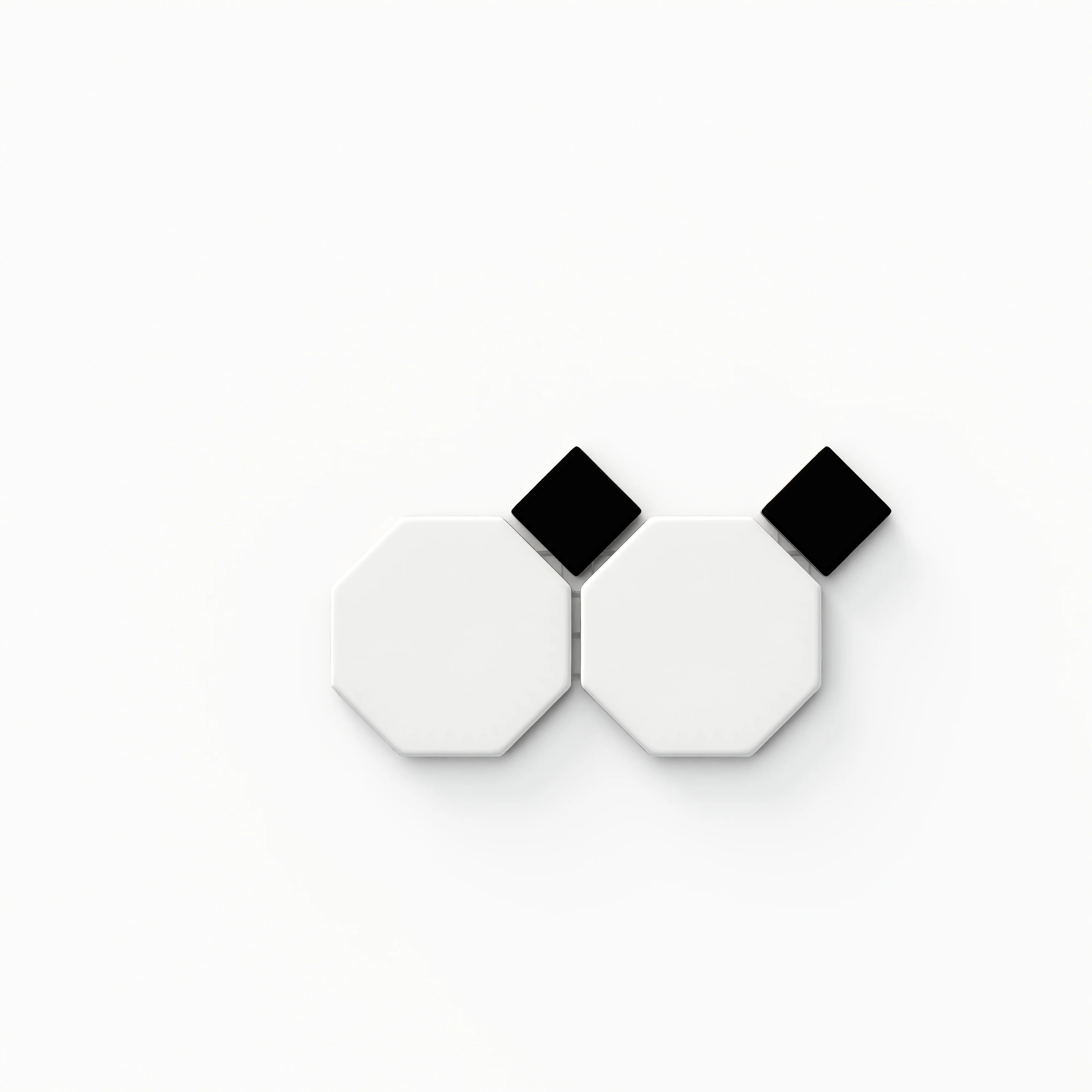Quinn 12x12 Matte Porcelain Octagon Mosaic Tile in Black & White Sample