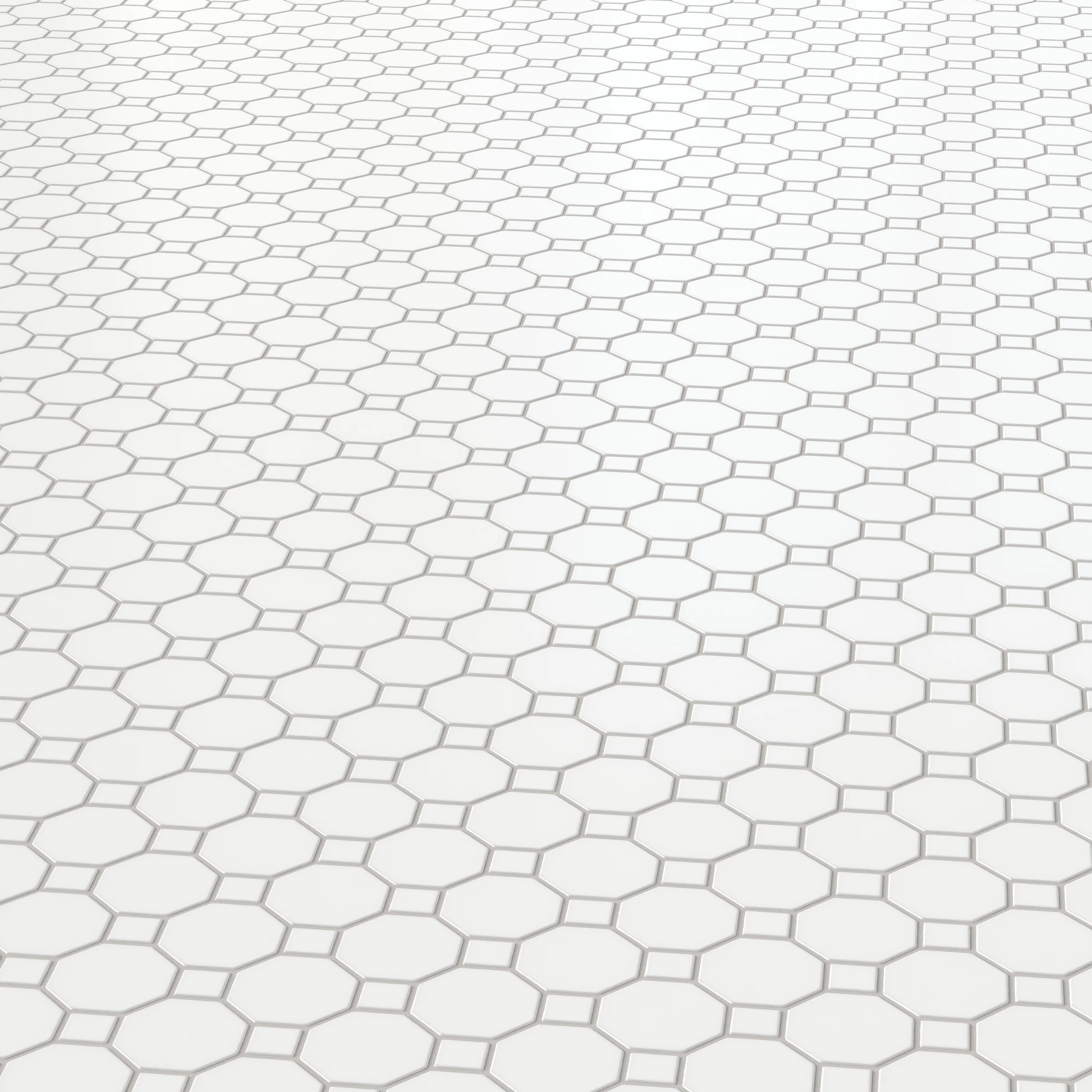 Quinn 12x12 Matte Porcelain Octagon Mosaic Tile in White - Image 4